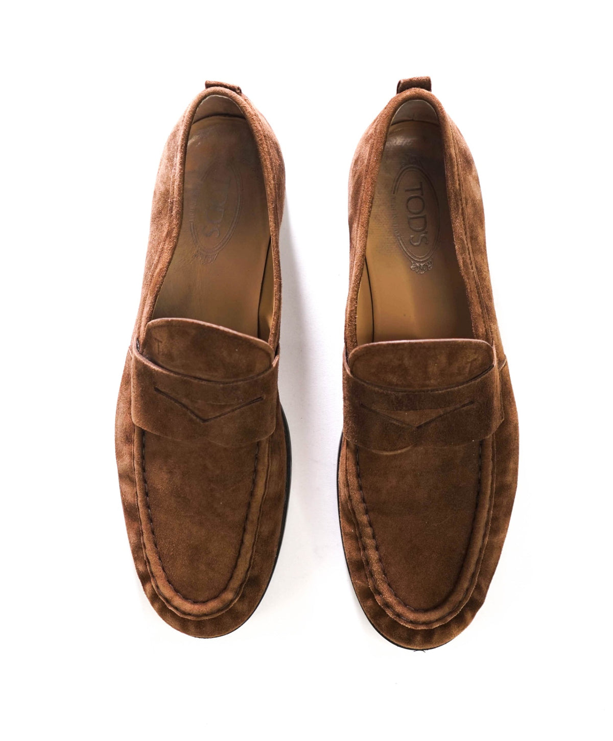 $925 TOD'S - Brown Suede Penny YSL Loafers - US 12 (11UK)
