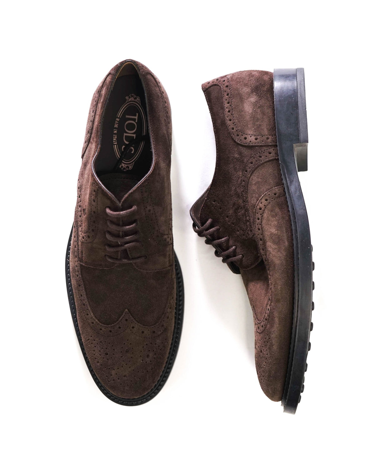 $925 TOD'S - Brown Suede Wingtip Derbies - US 10.5 (9.5UK)