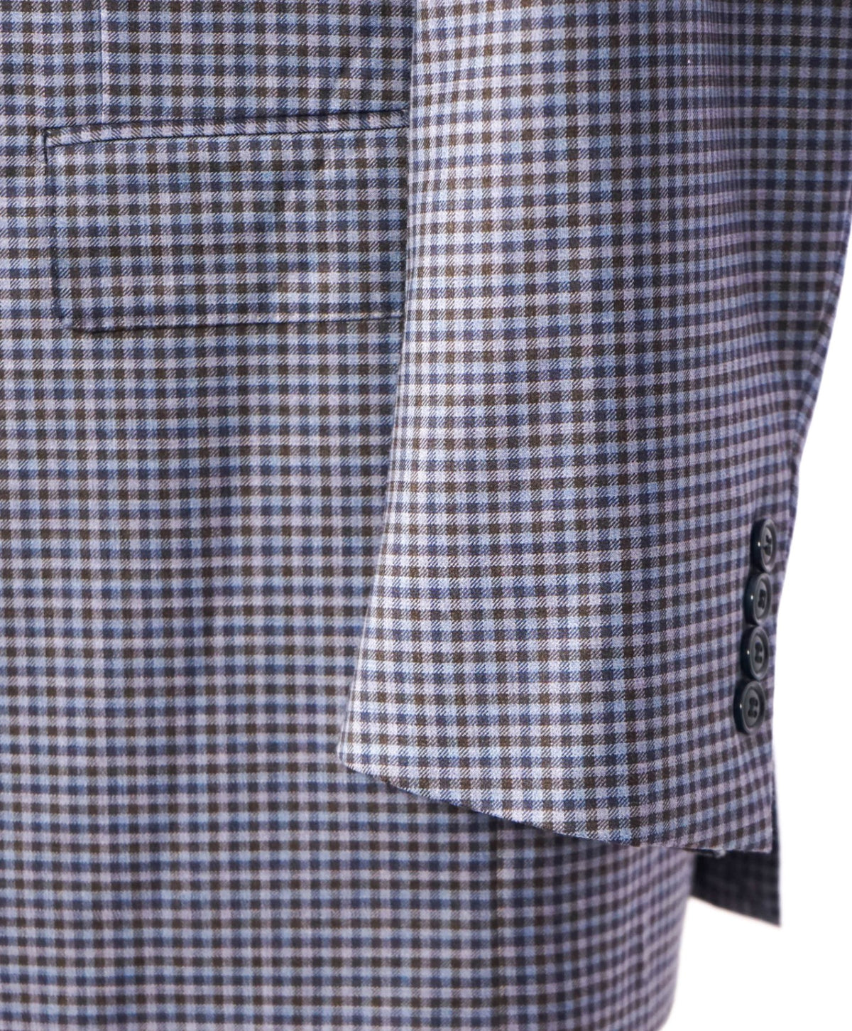 $2,795 ZEGNA - Blue Purple Gingham Wool Blazer - 46R