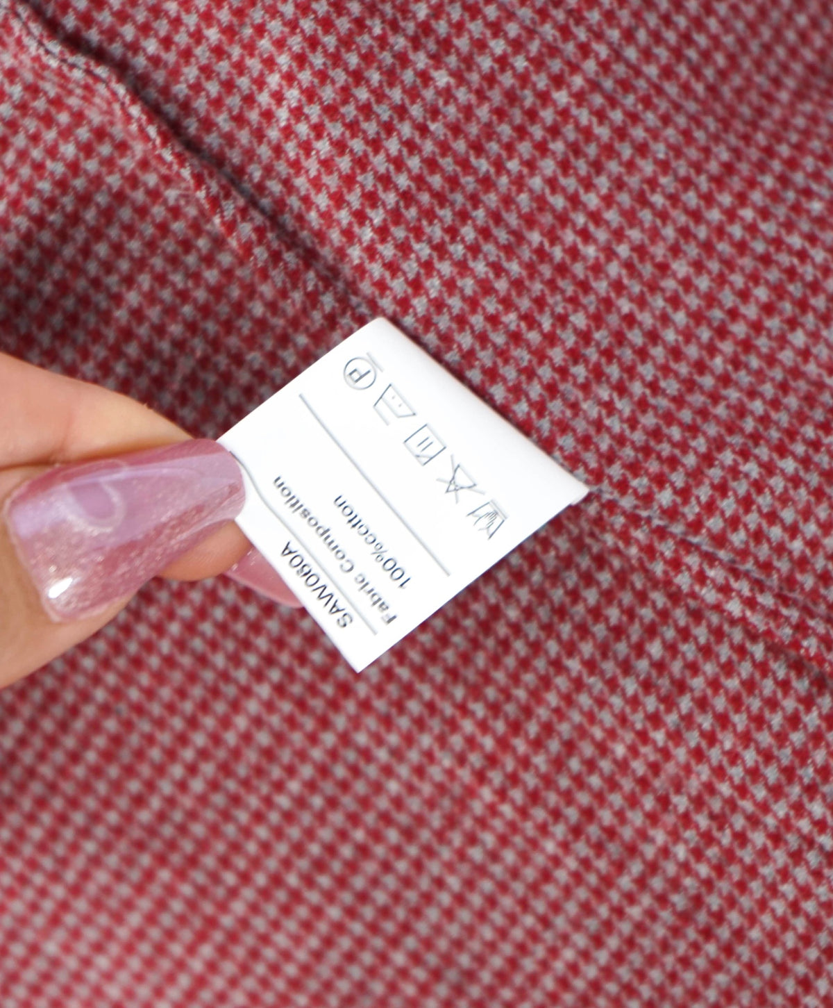 $325 BACK LAWRENCE - Red Houndstooth Flannel Shirt Jacket - 40R