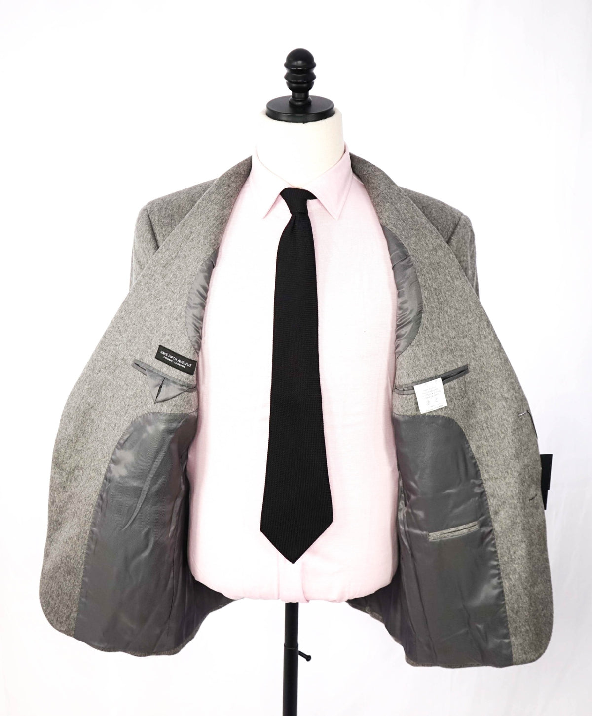 $1,295 SAKS FIFTH AVENUE - Gray 100% Cashmere Blazer - 42R