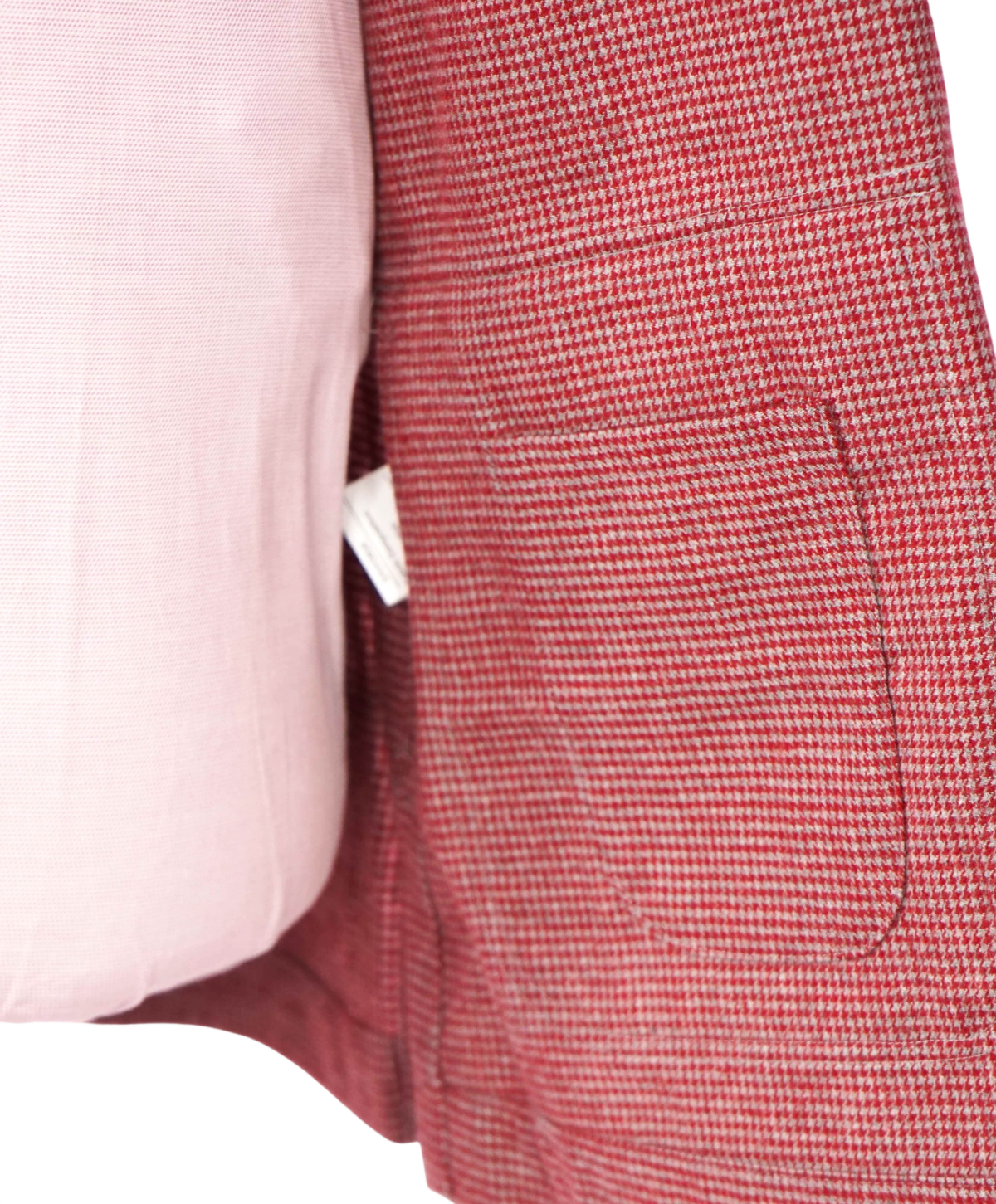 $325 BACK LAWRENCE - Red Houndstooth Flannel Shirt Jacket - 40R