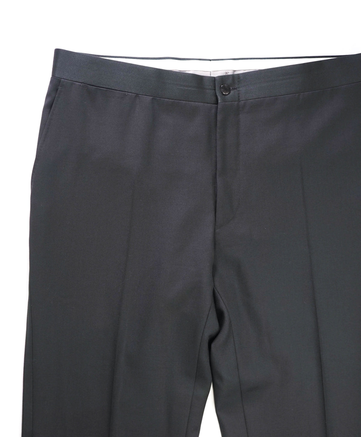 $475 CANALI - Black Wool Tuxedo Pants - 38W