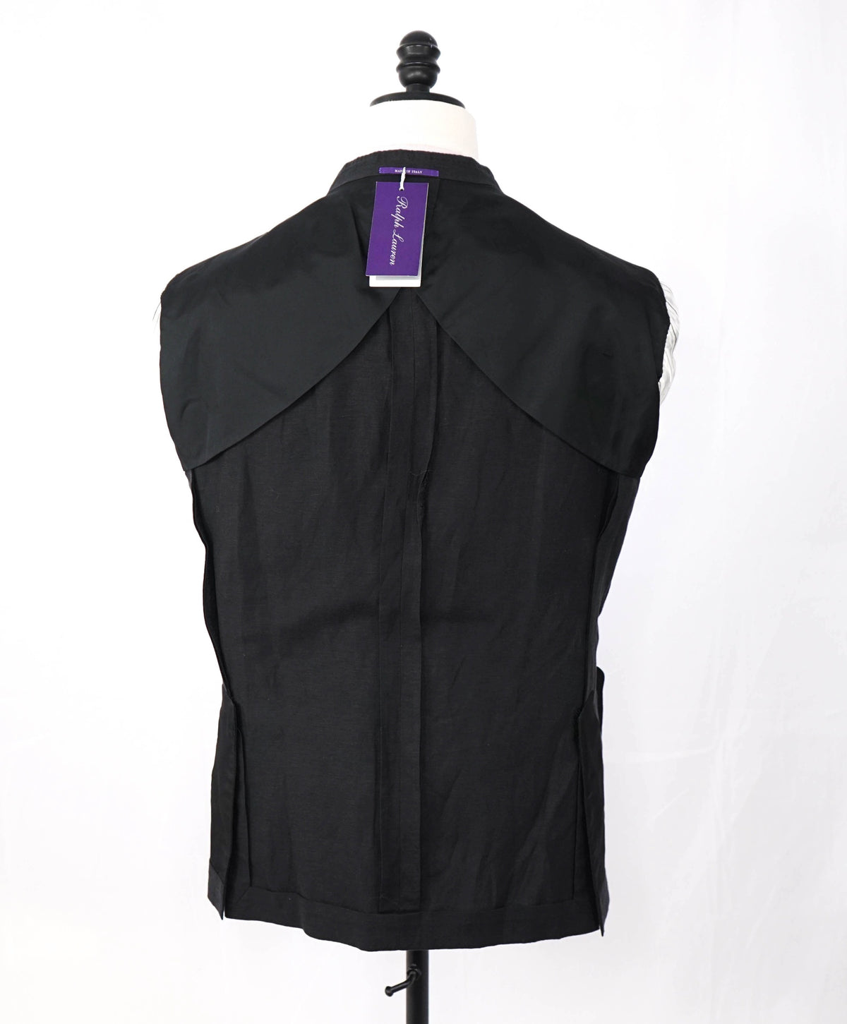 $2,995 RALPH LAUREN PURPLE LABEL - Black Linen/Silk Blazer - 46R