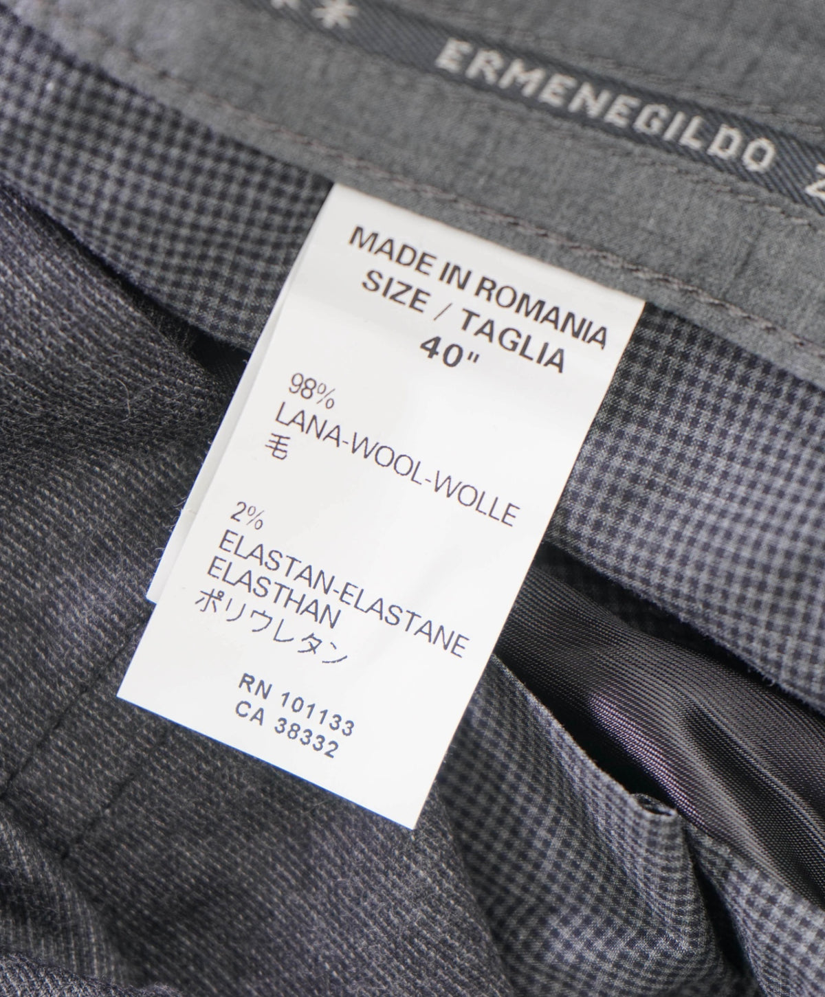 $695 ZEGNA - Dark Grey 5-Pocket Flannel Wool Pants - 40W