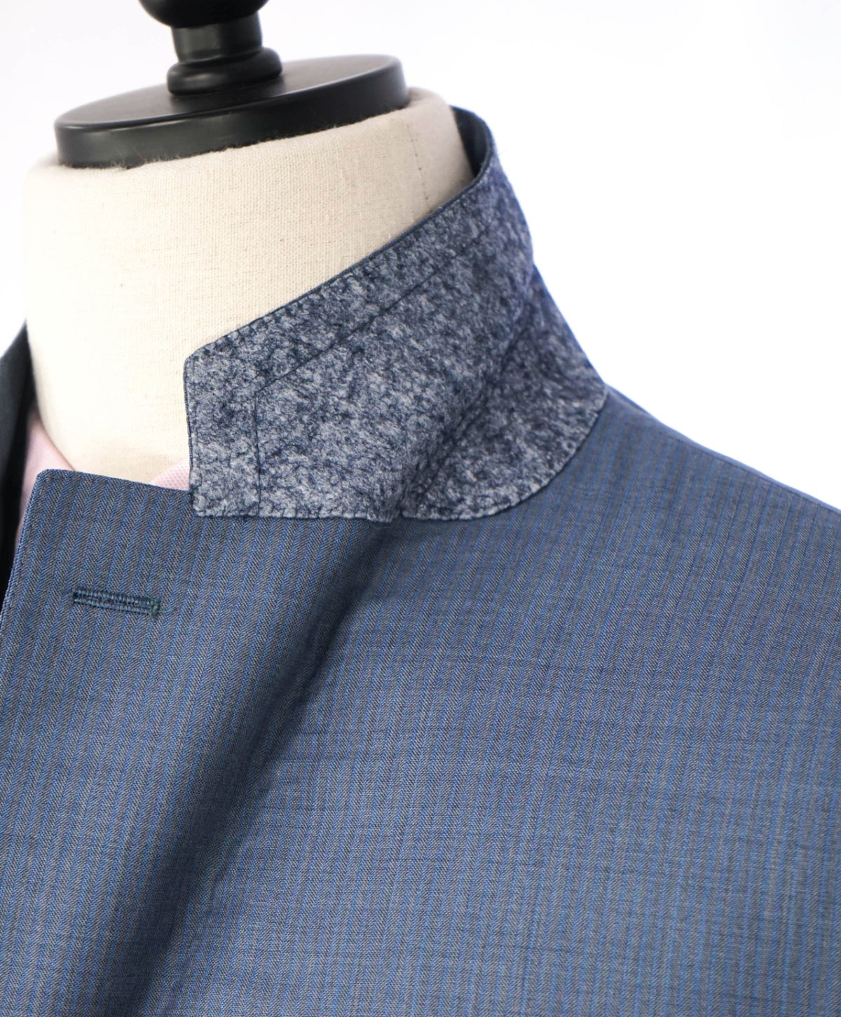 $3,000 CANALI - "EXCLUSIVE" Blue/Gray Stripe Wool/Silk Suit - 44R