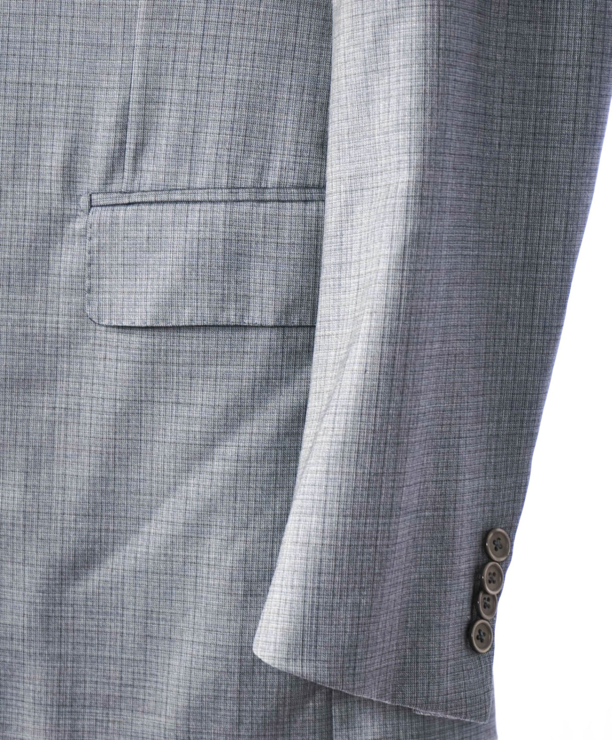 $3,295 ISAIA - Steel Blue Check Wool Blazer - 44R