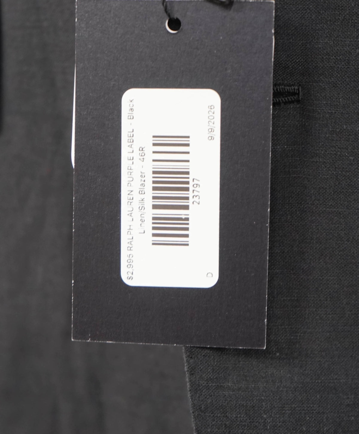 $2,995 RALPH LAUREN PURPLE LABEL - Black Linen/Silk Blazer - 46R