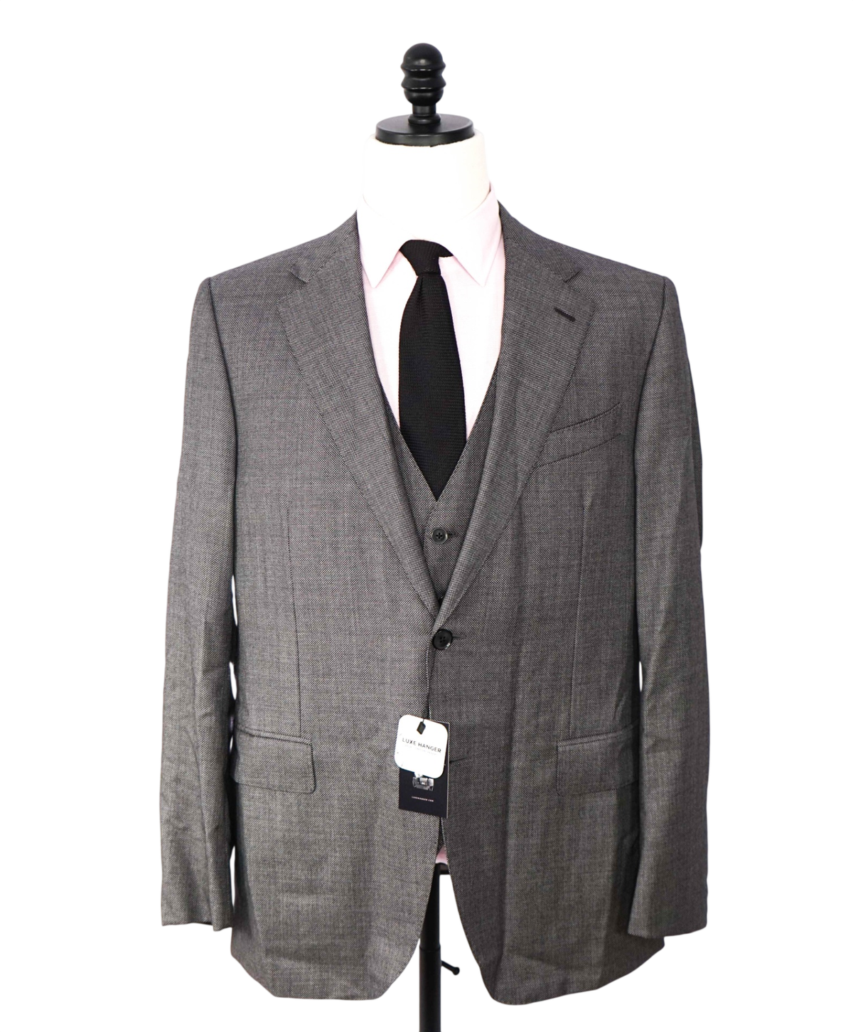 $2,965 CARUSO - Gray Superfine 120's Wool 3-Piece Suit - 44R