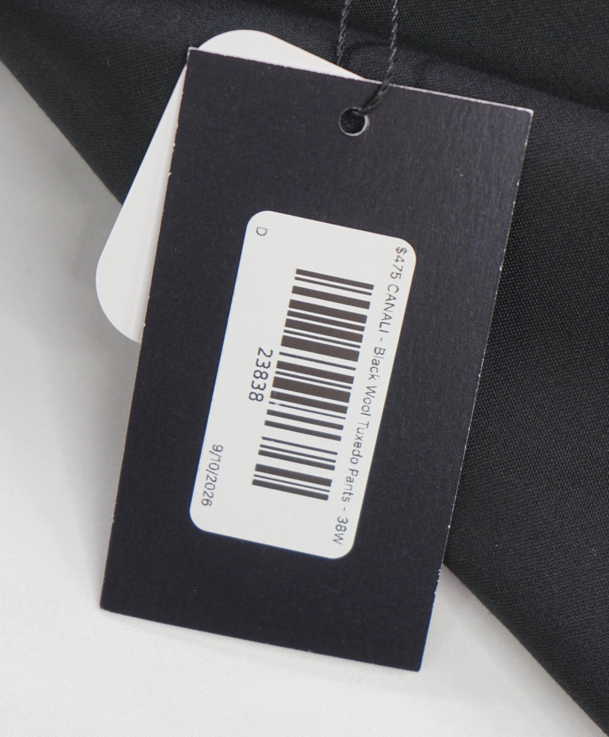 $475 CANALI - Black Wool Tuxedo Pants - 38W