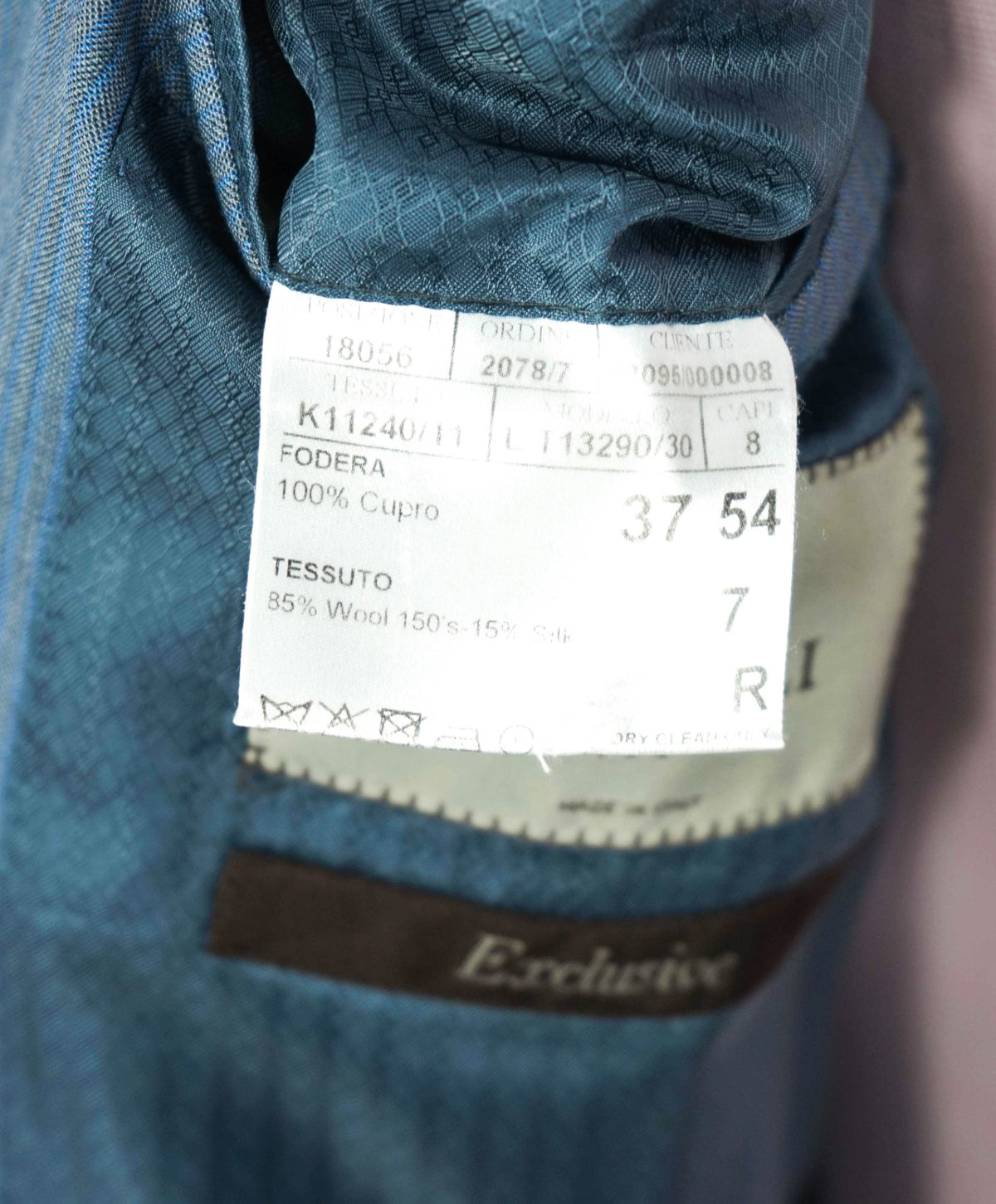$3,000 CANALI - "EXCLUSIVE" Blue/Gray Stripe Wool/Silk Suit - 44R