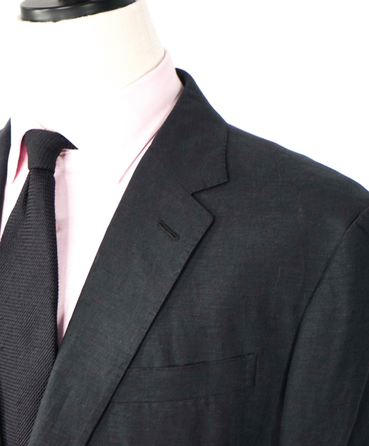 $2,995 RALPH LAUREN PURPLE LABEL - Black Linen/Silk Blazer - 46R