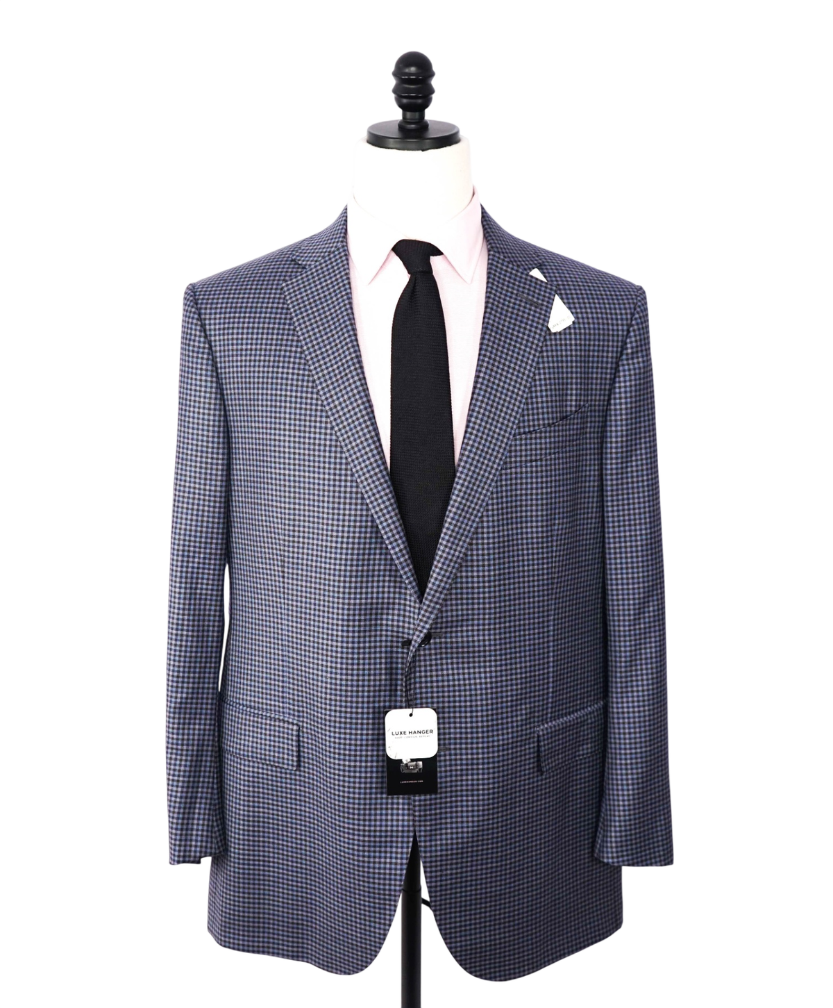 $2,795 ZEGNA - Blue Purple Gingham Wool Blazer - 46R