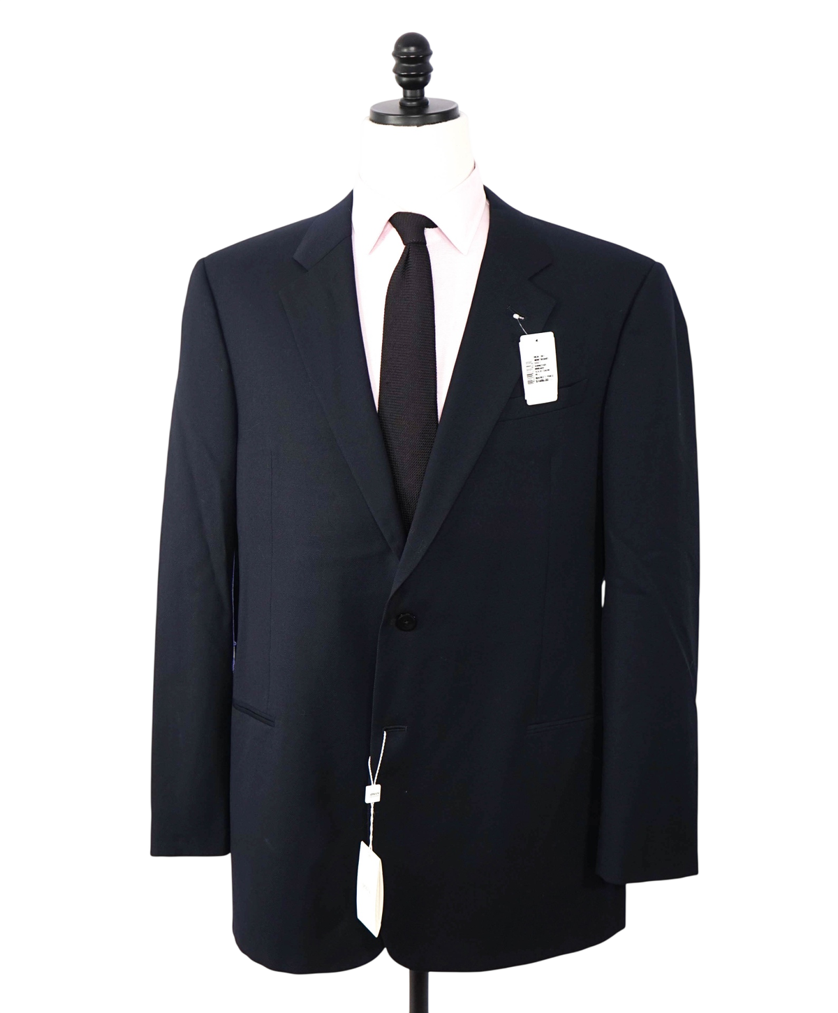 $1,595 ARMANI COLLEZIONI - Navy Blue Textured Wool Blazer - 46L