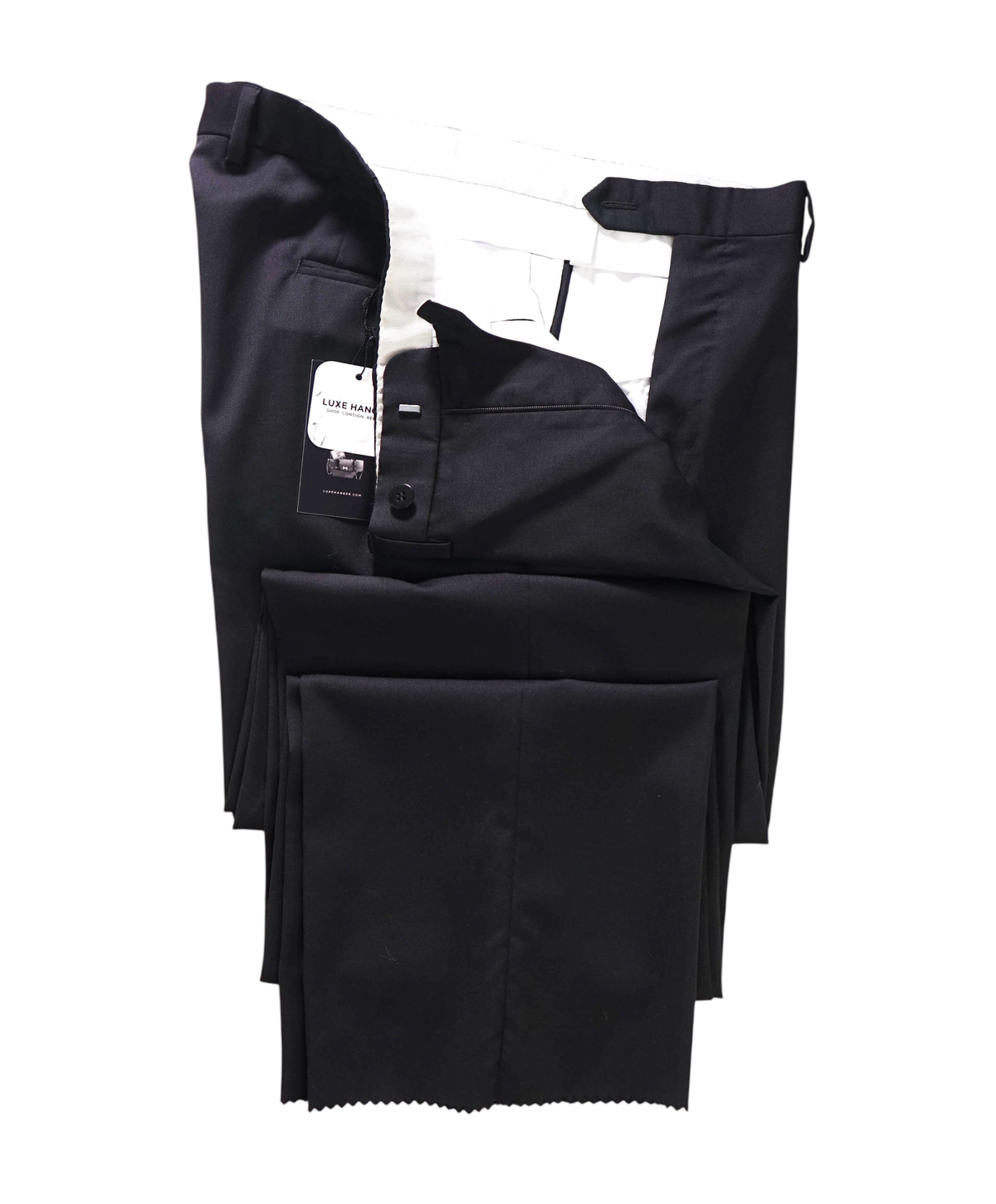 $1,095 BRIONI - Black Super 150's Wool Pleated Pants - 35W