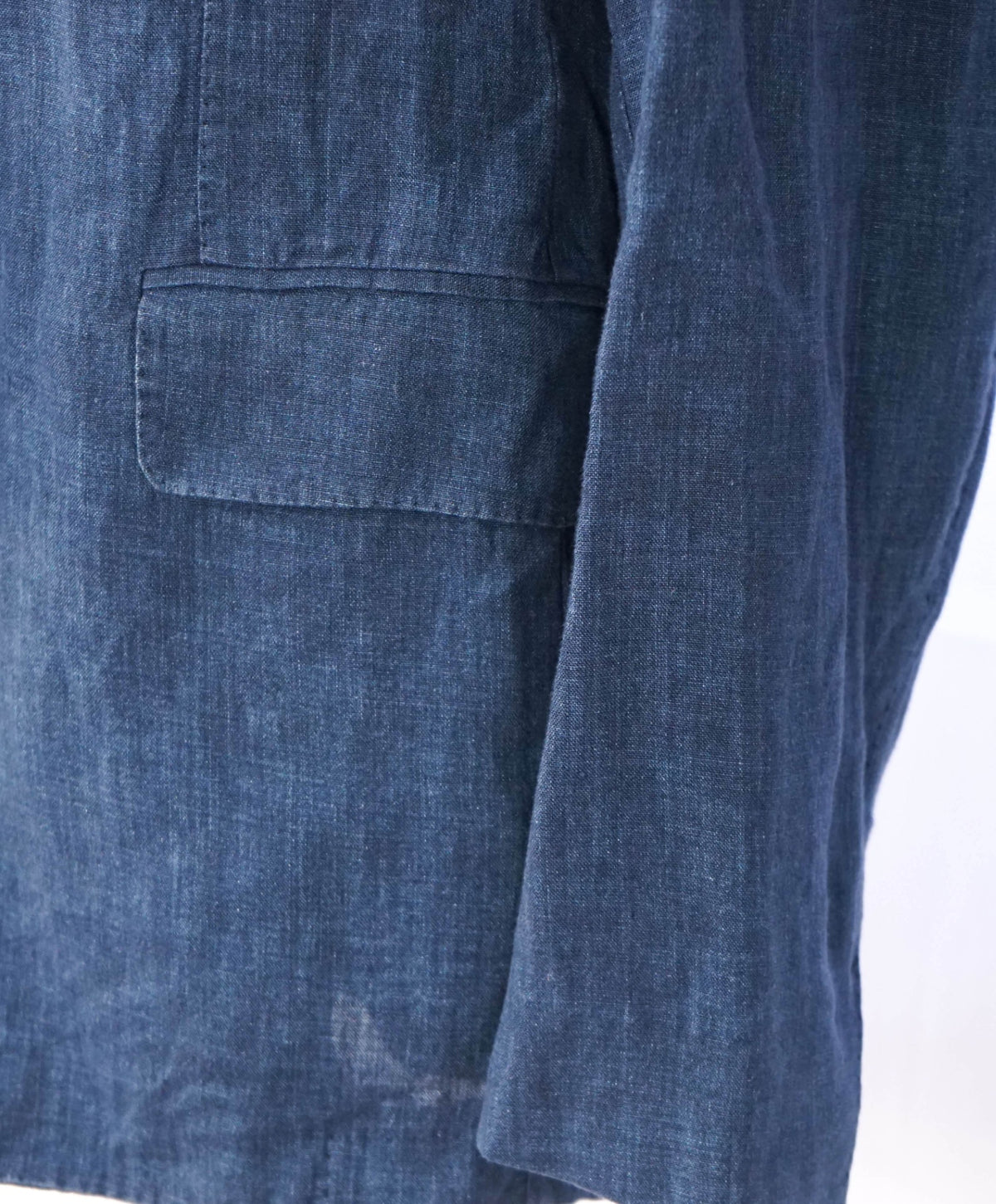 $3,750 ZEGNA - Blue Washed Distressed Pure Linen Blazer - 46R