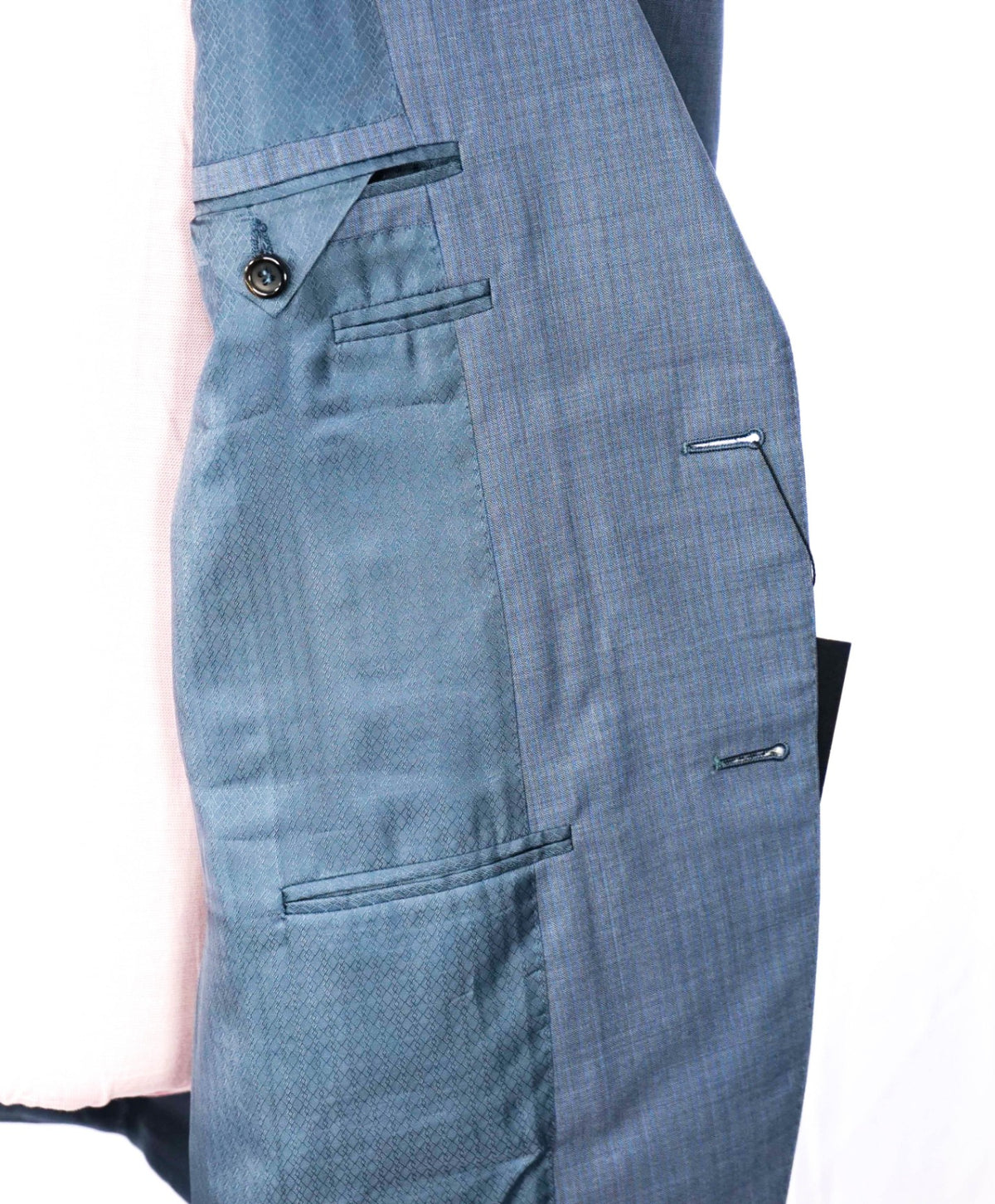 $3,000 CANALI - "EXCLUSIVE" Blue/Gray Stripe Wool/Silk Suit - 44R