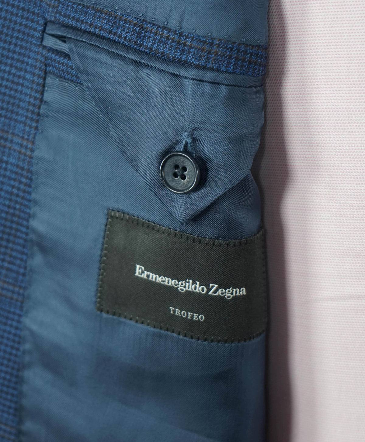 $3,450 ZEGNA - Navy Plaid TROFEO Wool Blazer - 42R