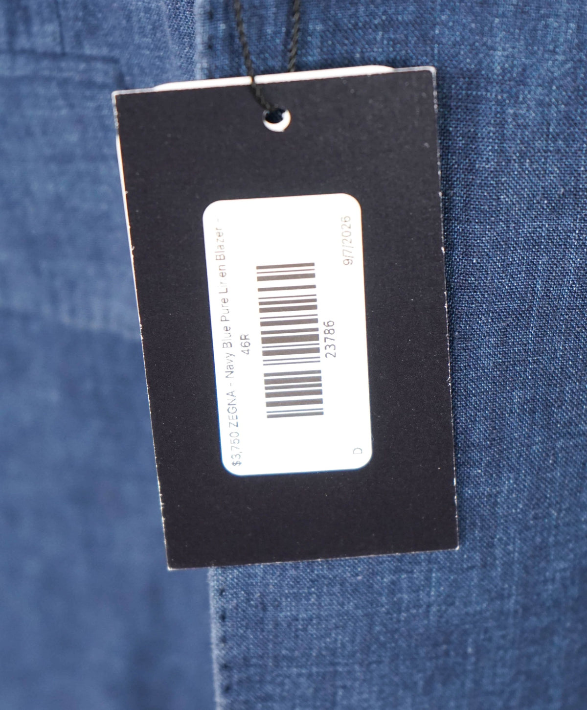 $3,750 ZEGNA - Blue Washed Distressed Pure Linen Blazer - 46R