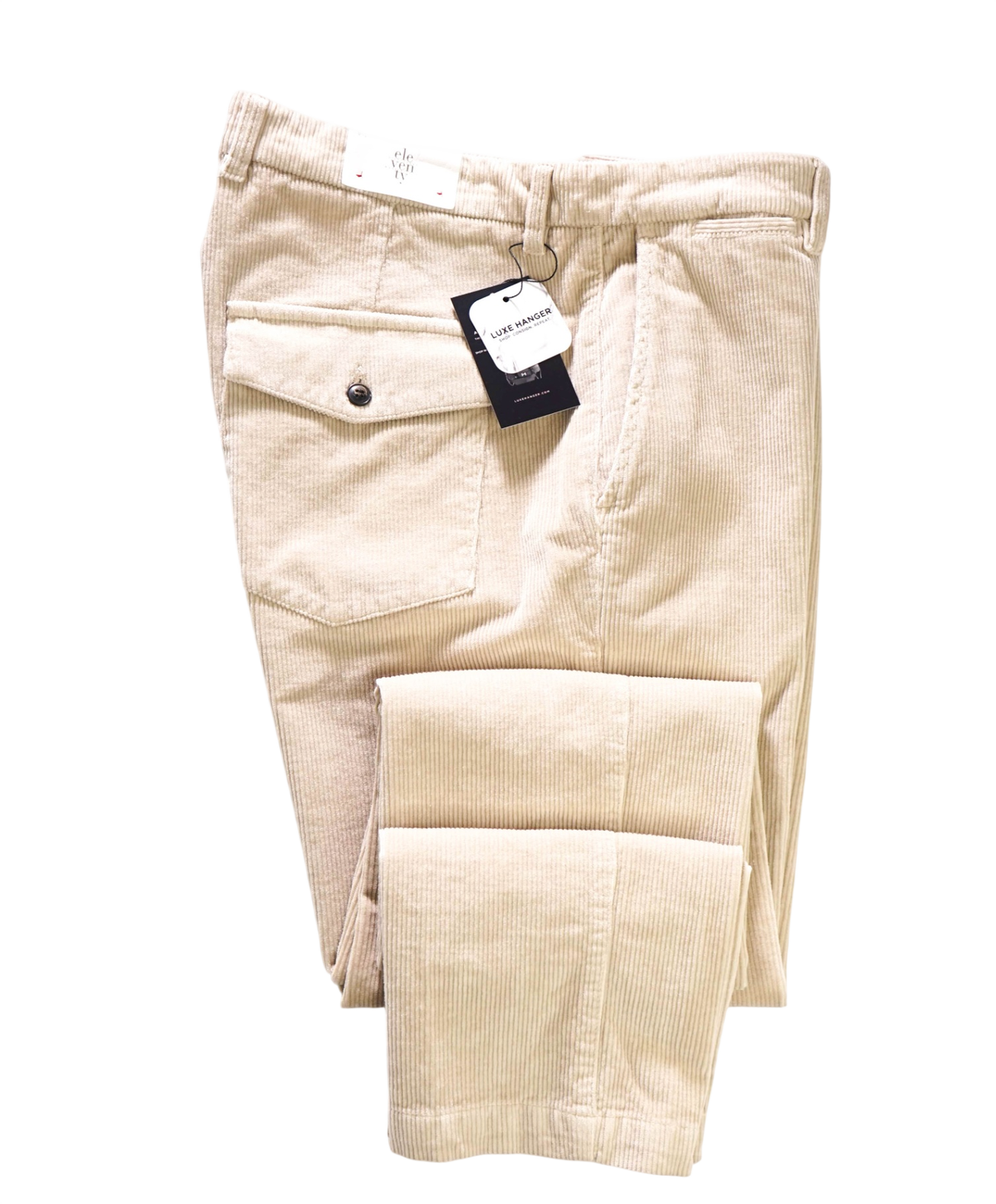 $345 ELEVENTY - Beige Corduroy Pants - 36W