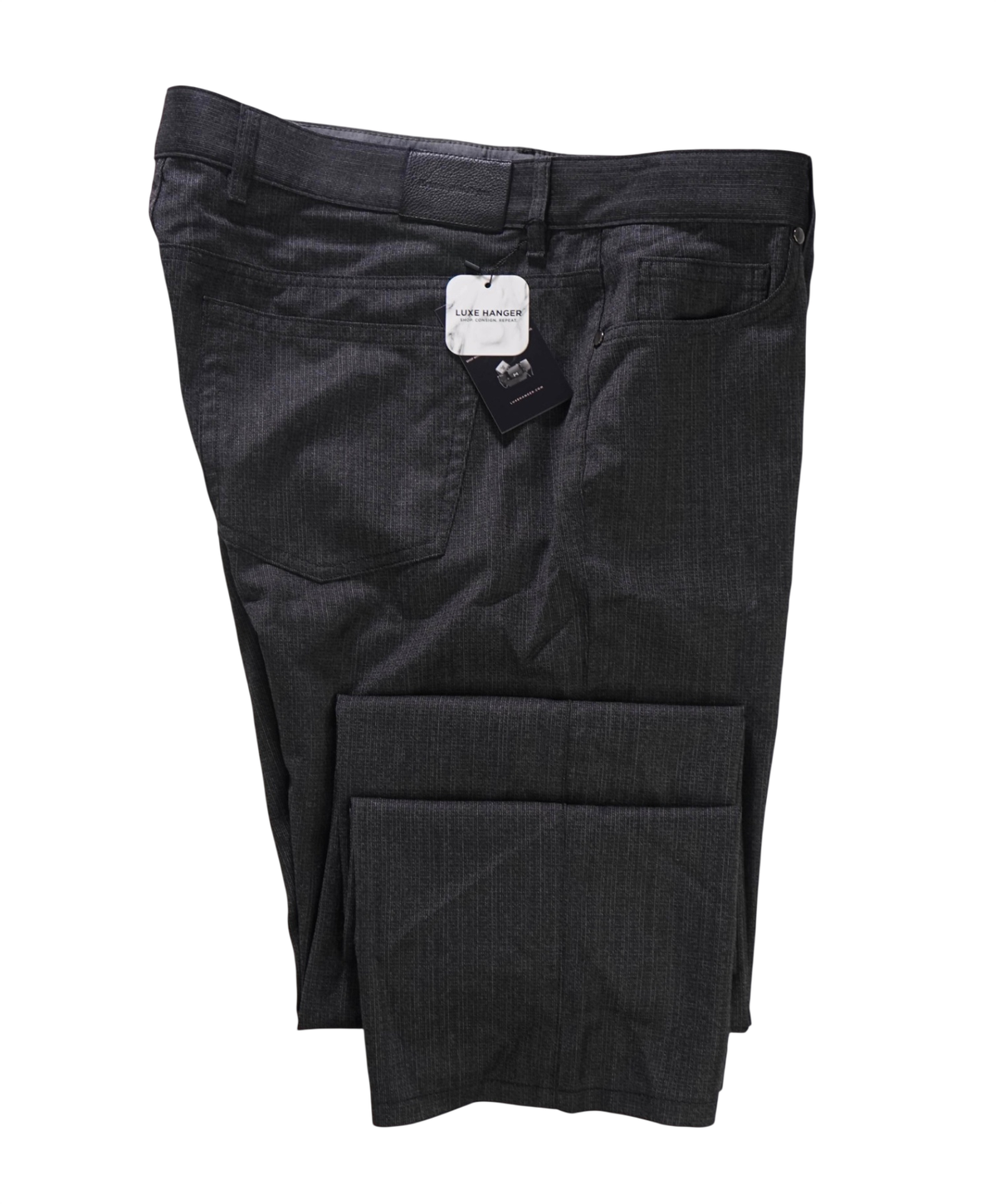 $695 ZEGNA - Dark Grey 5-Pocket Flannel Wool Pants - 40W