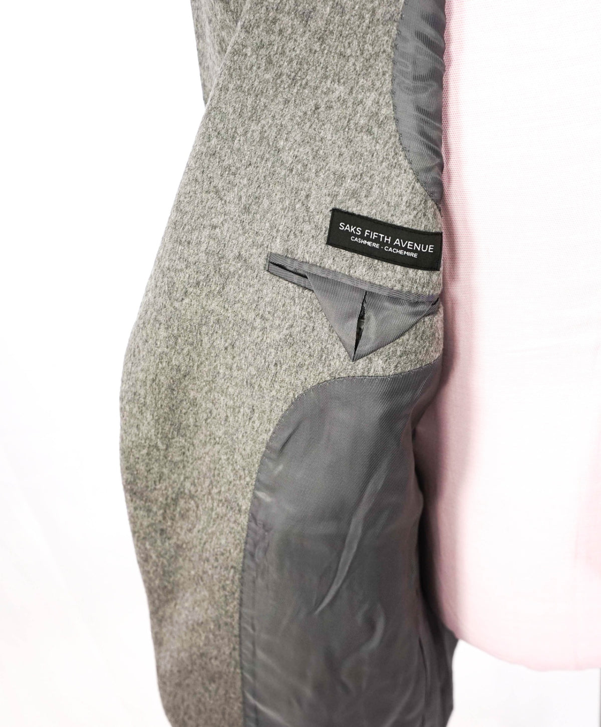$1,295 SAKS FIFTH AVENUE - Gray 100% Cashmere Blazer - 42R
