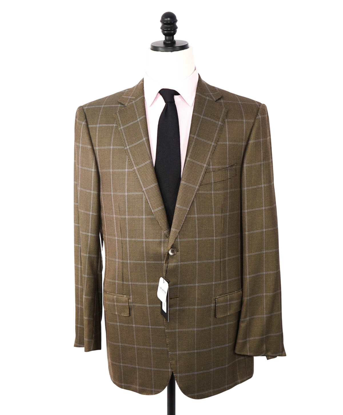 ZEGNA - Green/Brown Windowpane TROFEO SILK Blazer - 44R