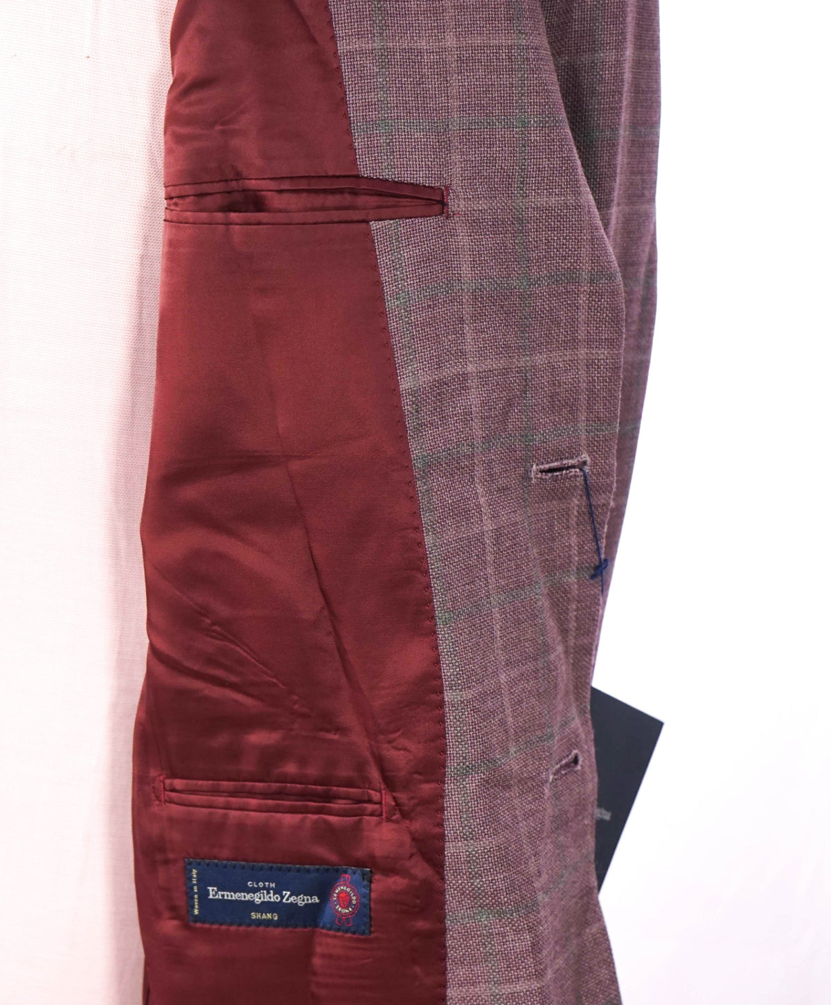 $995 ZEGNA for BARNEYS NEWYORK - Plaid Wool/Silk Blazer - 42R