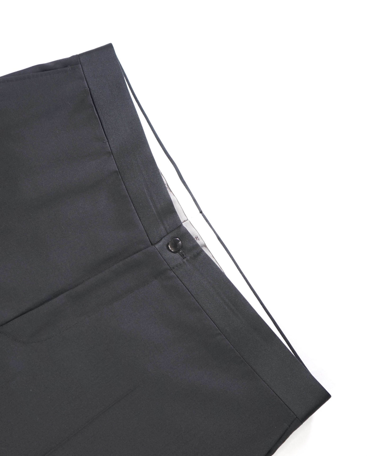 $475 CANALI - Black Wool Tuxedo Pants - 38W