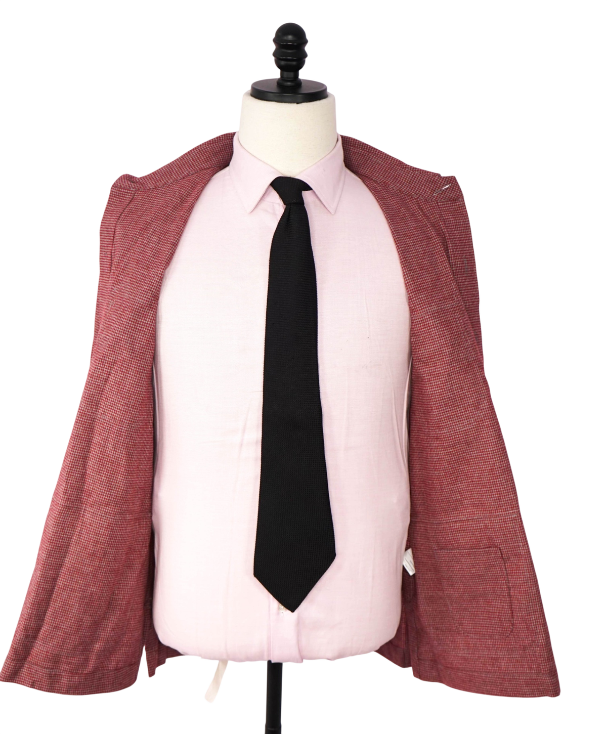 $325 BACK LAWRENCE - Red Houndstooth Flannel Shirt Jacket - 40R