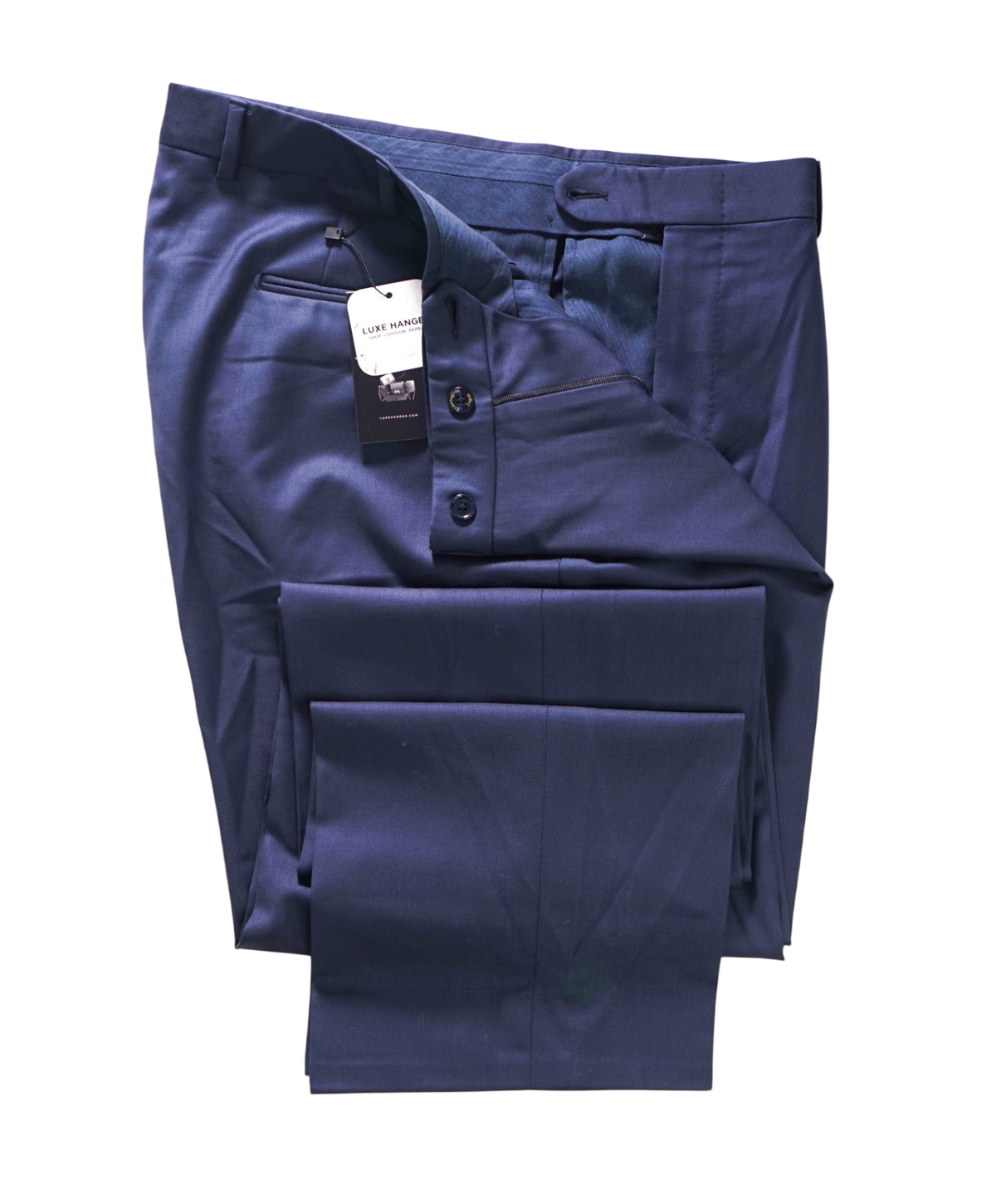 $950 ZEGNA - Solid Navy Blue TROFEO Wool Pants - 38W