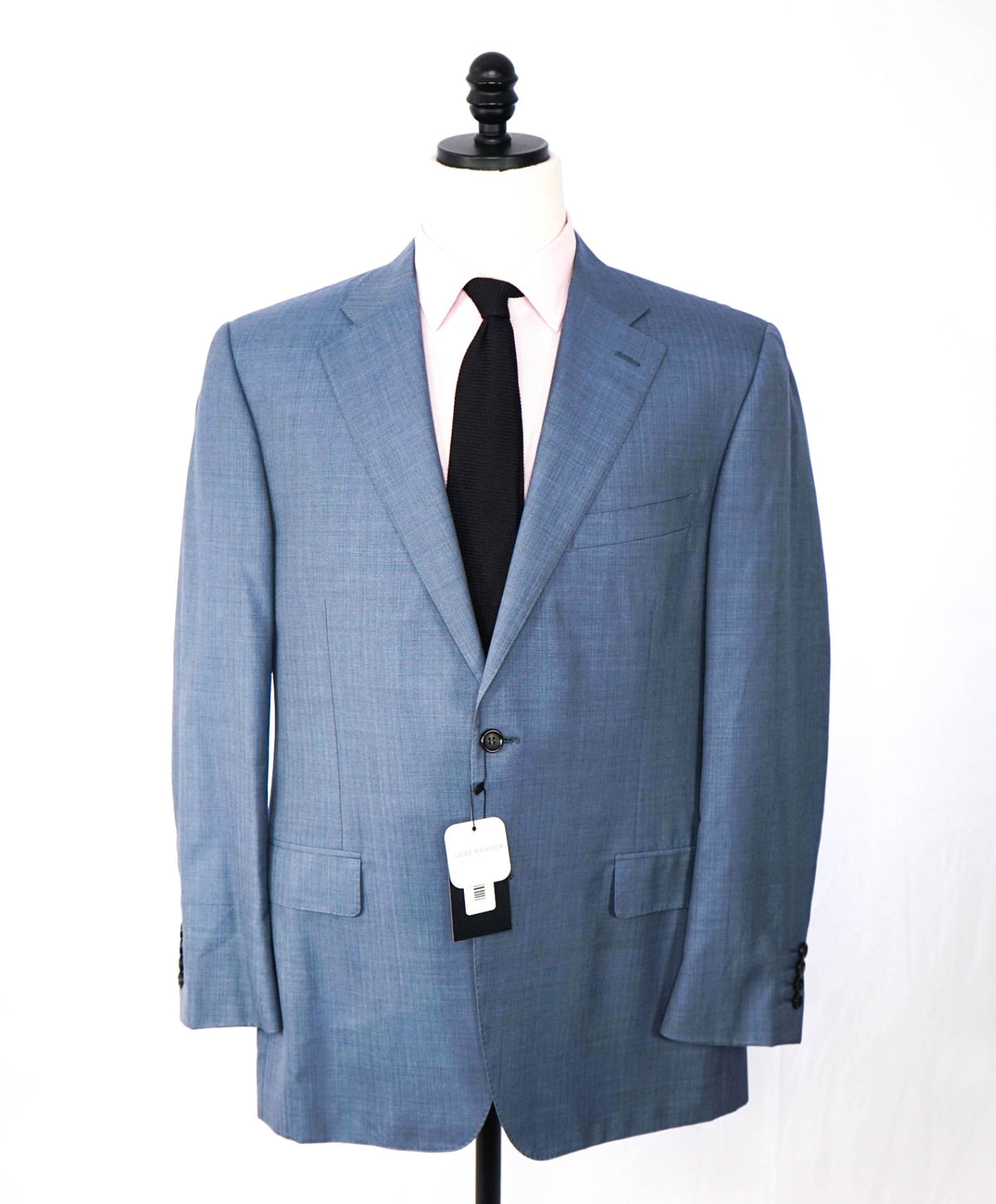 $3,000 CANALI - "EXCLUSIVE" Blue/Gray Stripe Wool/Silk Suit - 44R