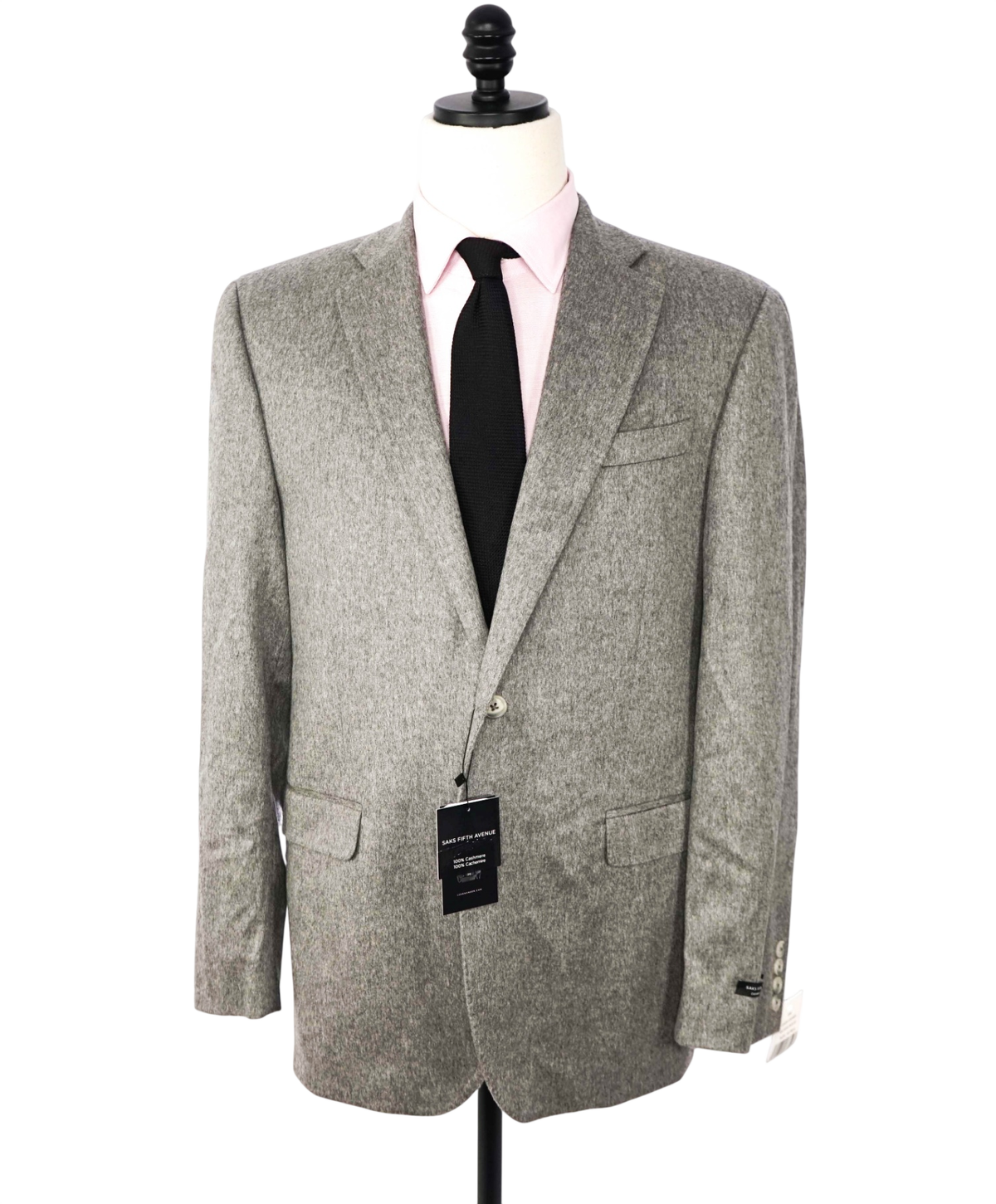 $1,295 SAKS FIFTH AVENUE - Gray 100% Cashmere Blazer - 42R
