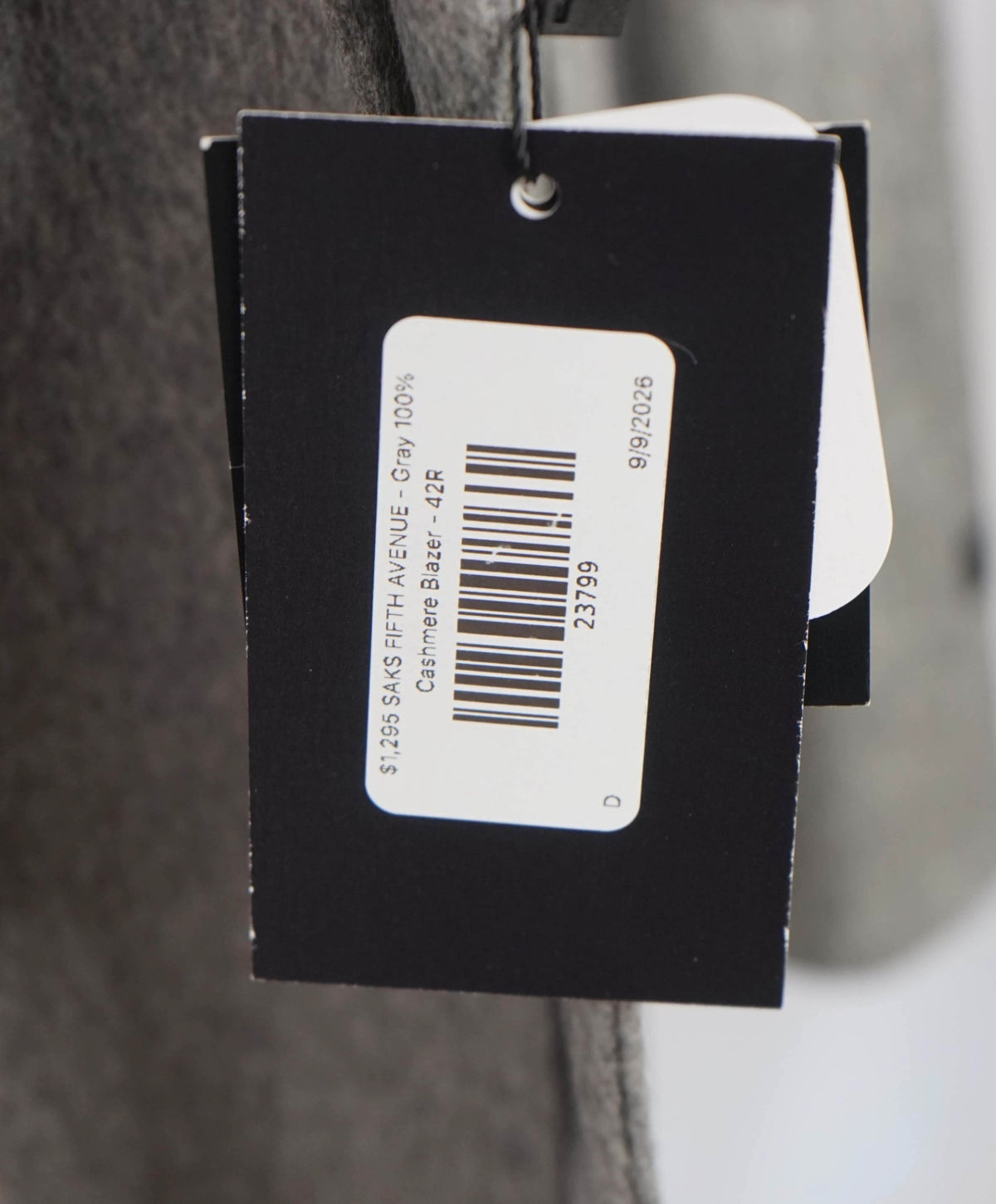 $1,295 SAKS FIFTH AVENUE - Gray 100% Cashmere Blazer - 42R