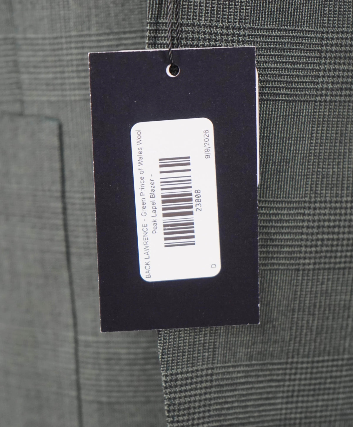 BACK LAWRENCE - Green Prince of Wales CANVASSED Blazer - 42R