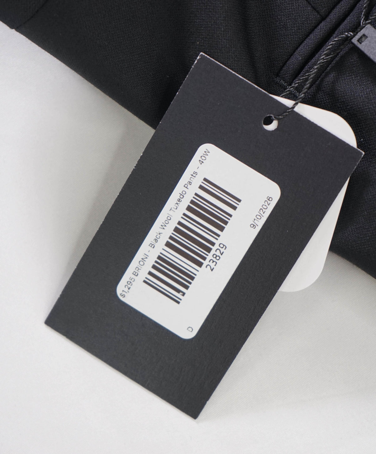 $1,295 BRIONI - Black Wool Tuxedo Pants - 40W