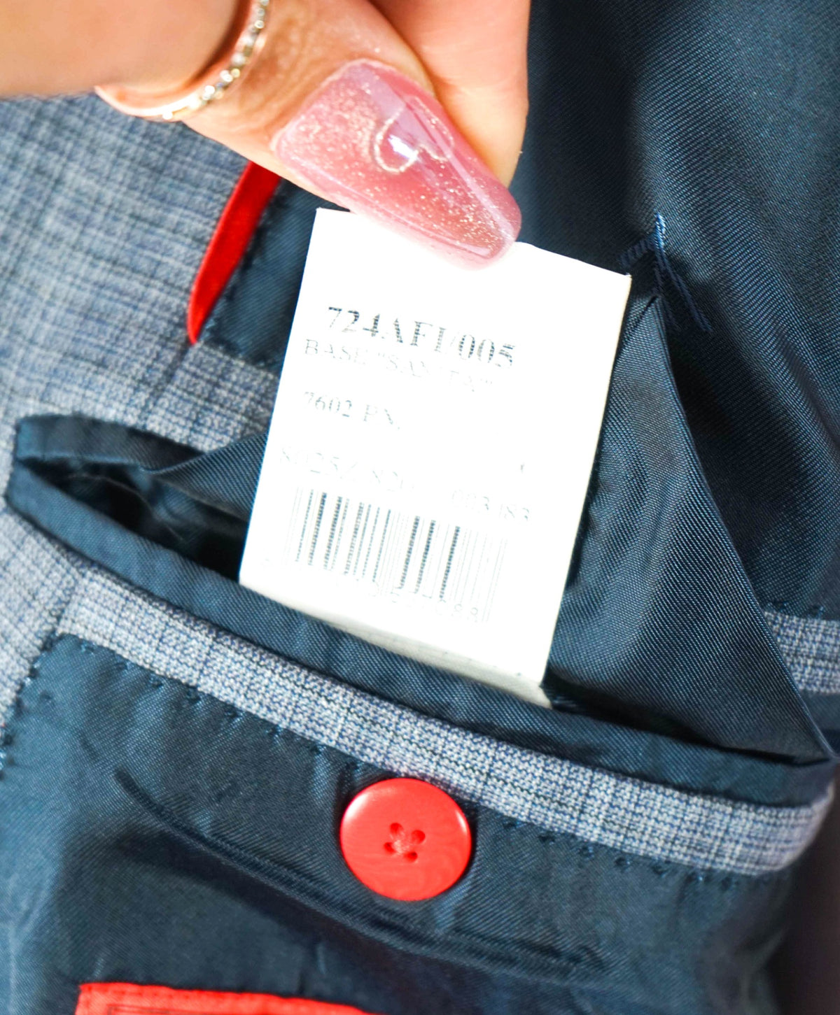 $3,295 ISAIA - Steel Blue Check Wool Blazer - 44R