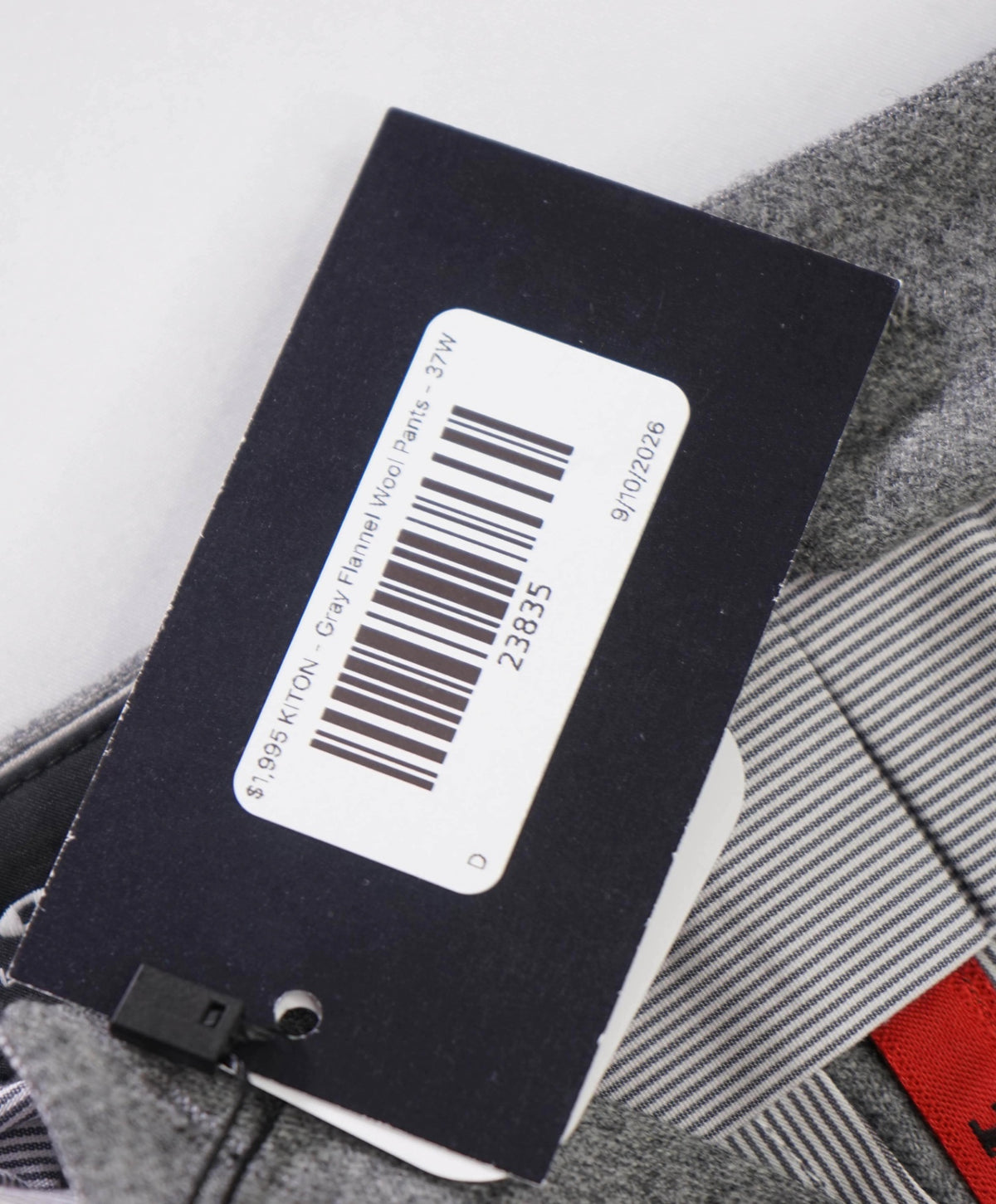 $1,995 KITON - Gray Flannel Skinny Wool Dress Pants - 37W