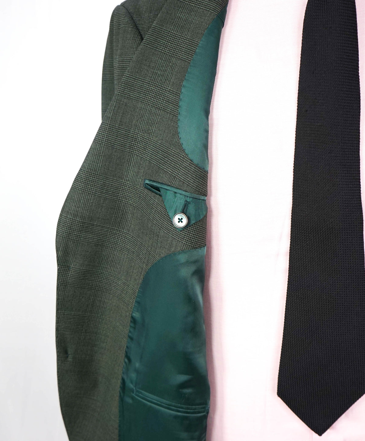BACK LAWRENCE - Green Prince of Wales CANVASSED Blazer - 42R