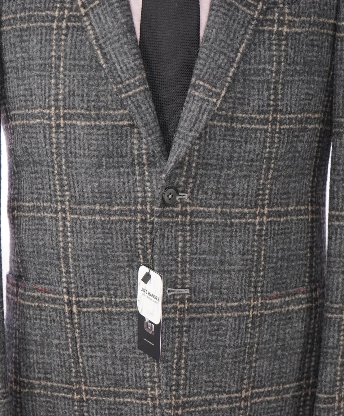 $4,500 ISAIA - Gray Plaid Wool/Lama Sport Coat - 36R