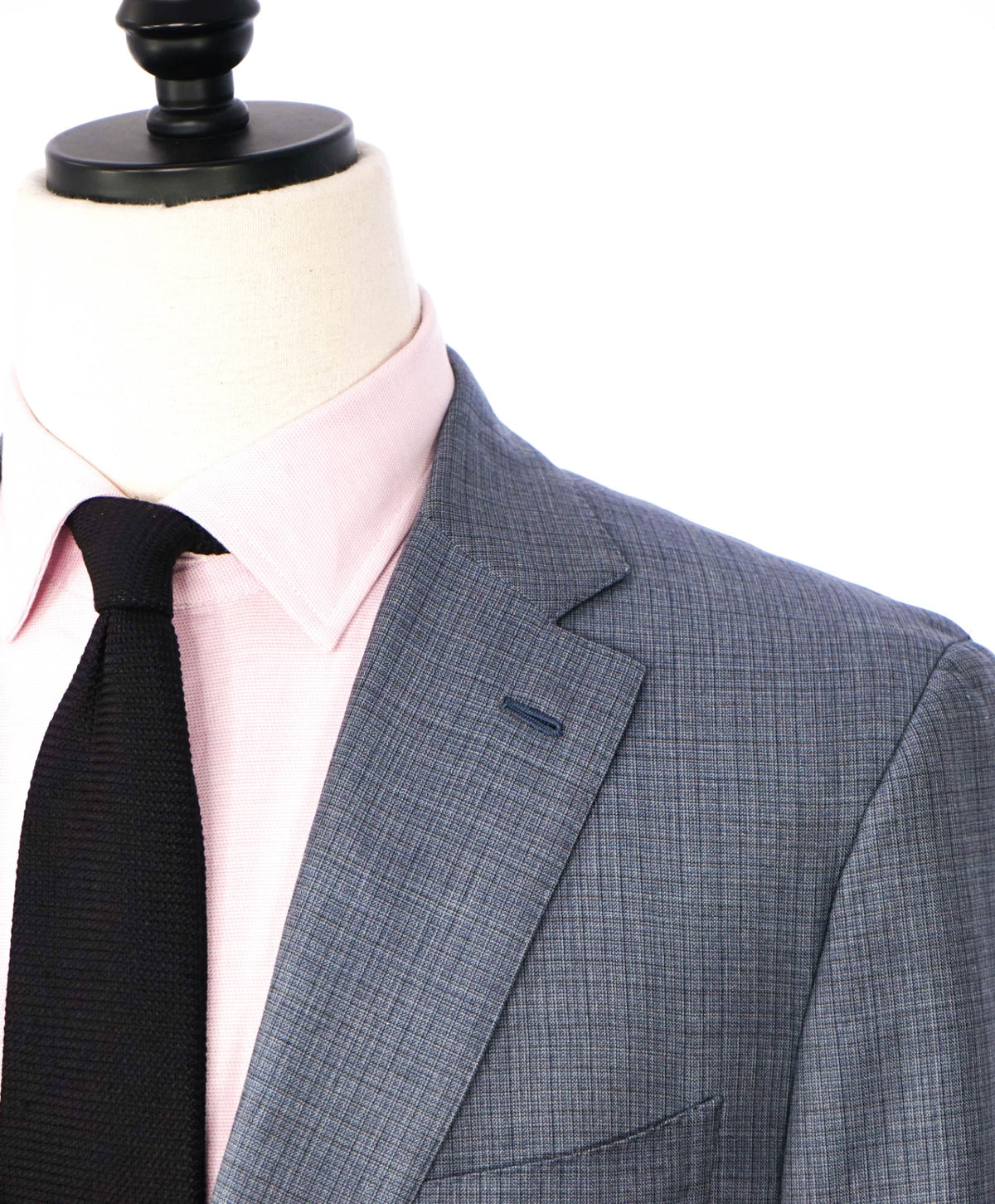 $3,295 ISAIA - Steel Blue Check Wool Blazer - 44R