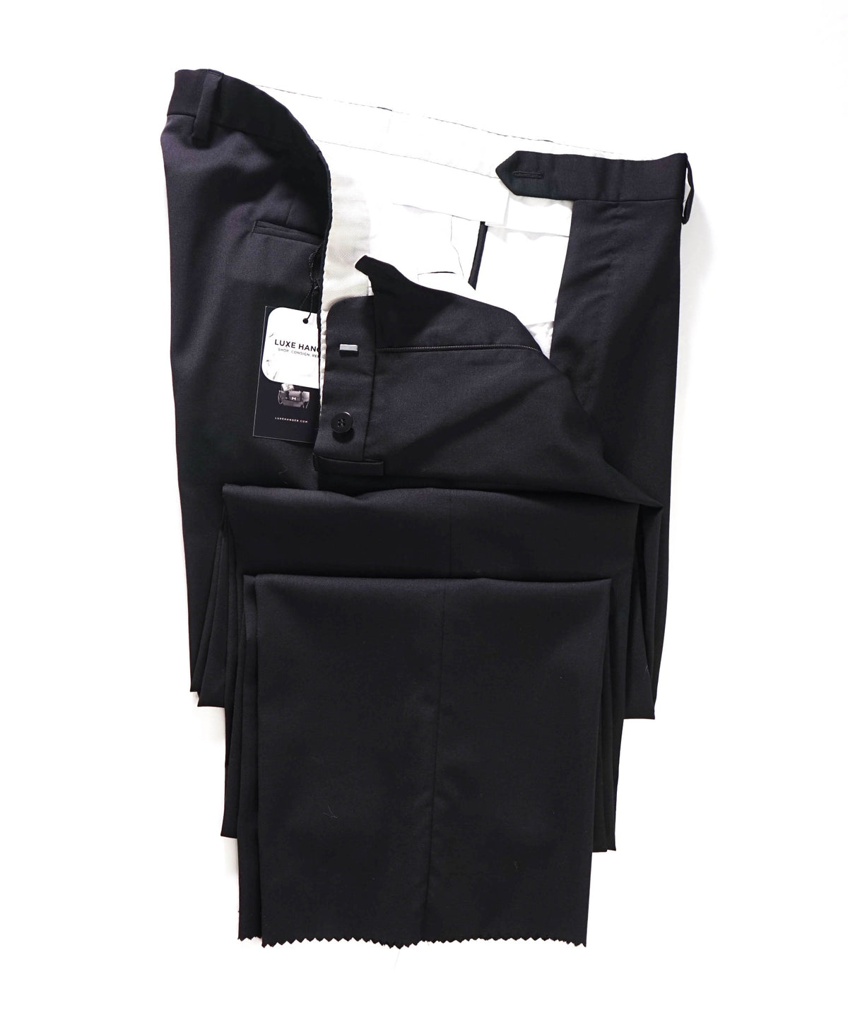 $1,095 BRIONI - Black Super 150's Wool Pleated Pants - 34W