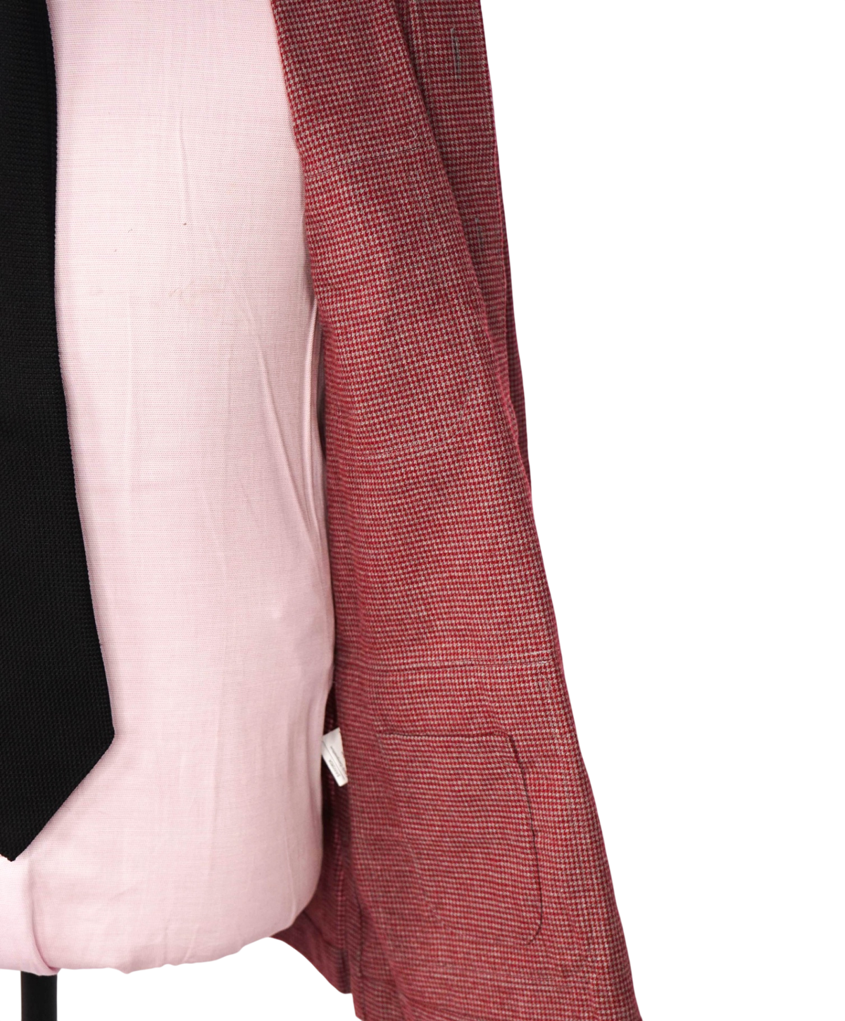 $325 BACK LAWRENCE - Red Houndstooth Flannel Shirt Jacket - 40R