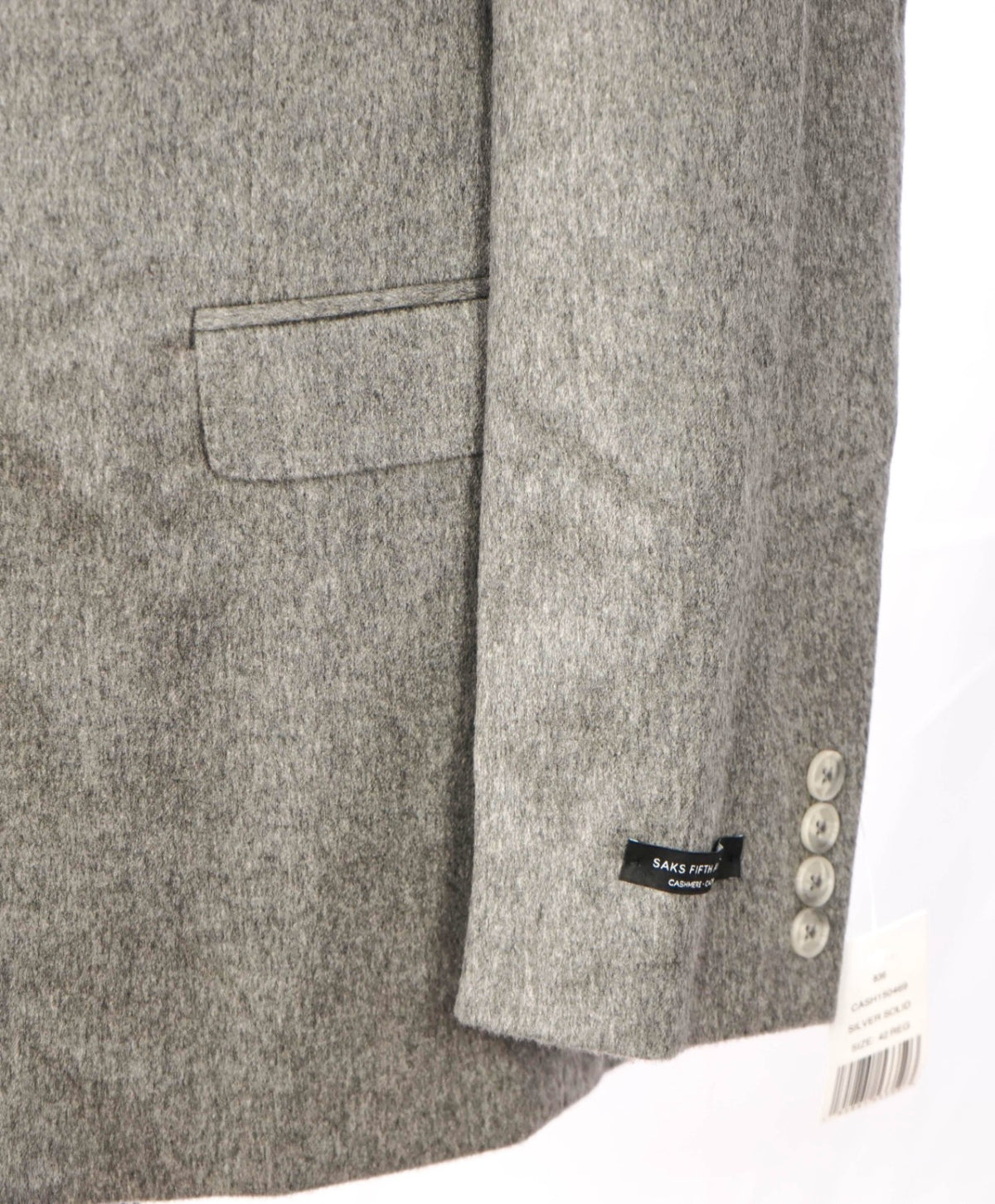 $1,295 SAKS FIFTH AVENUE - Gray 100% Cashmere Blazer - 42R