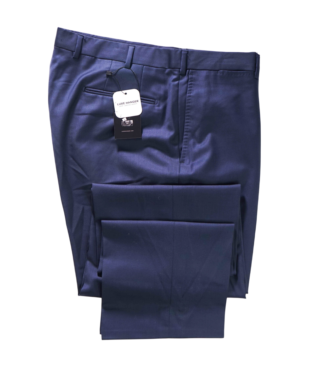 $950 ZEGNA - Solid Navy Blue TROFEO Wool Pants - 38W