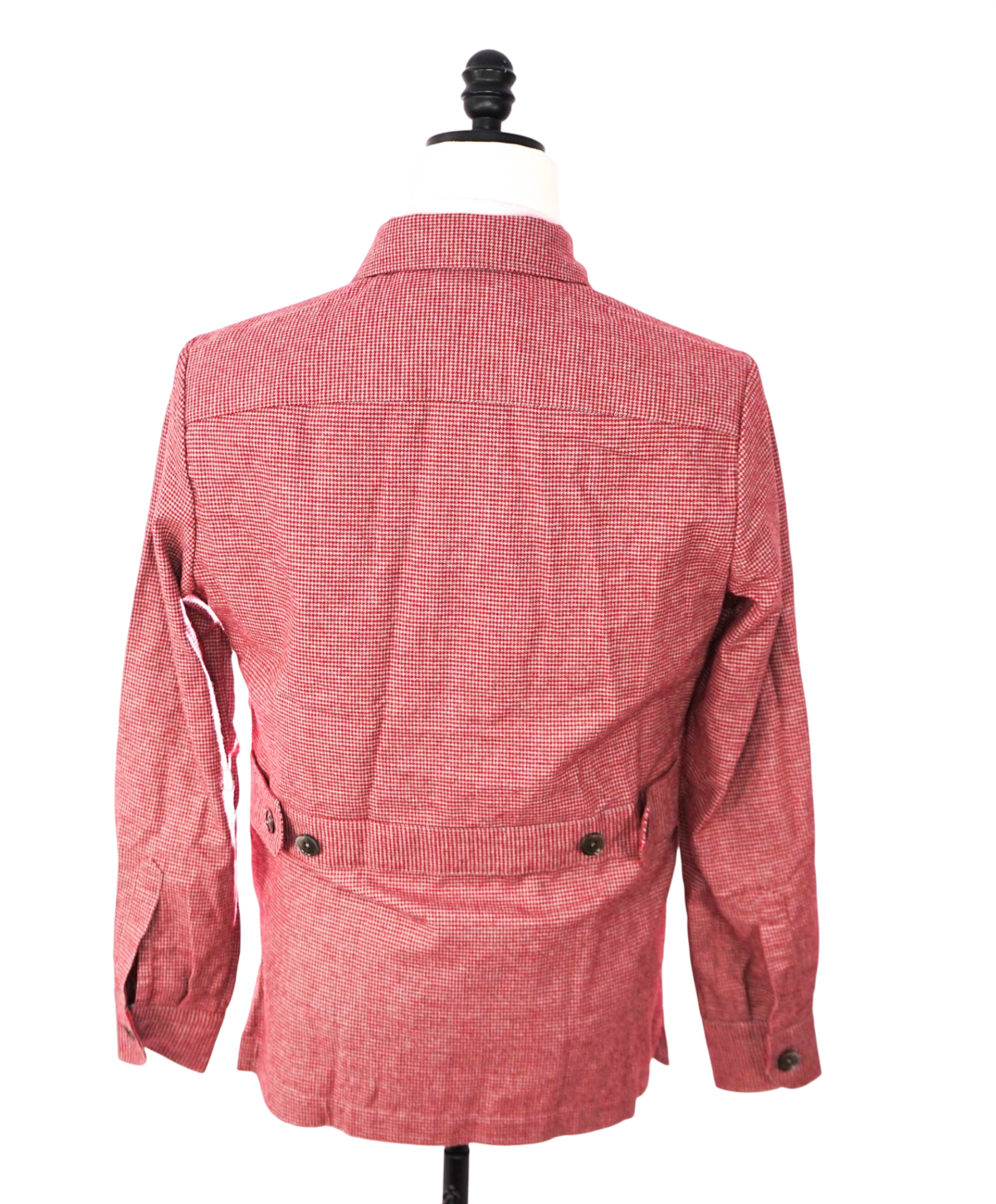 $325 BACK LAWRENCE - Red Houndstooth Flannel Shirt Jacket - 40R