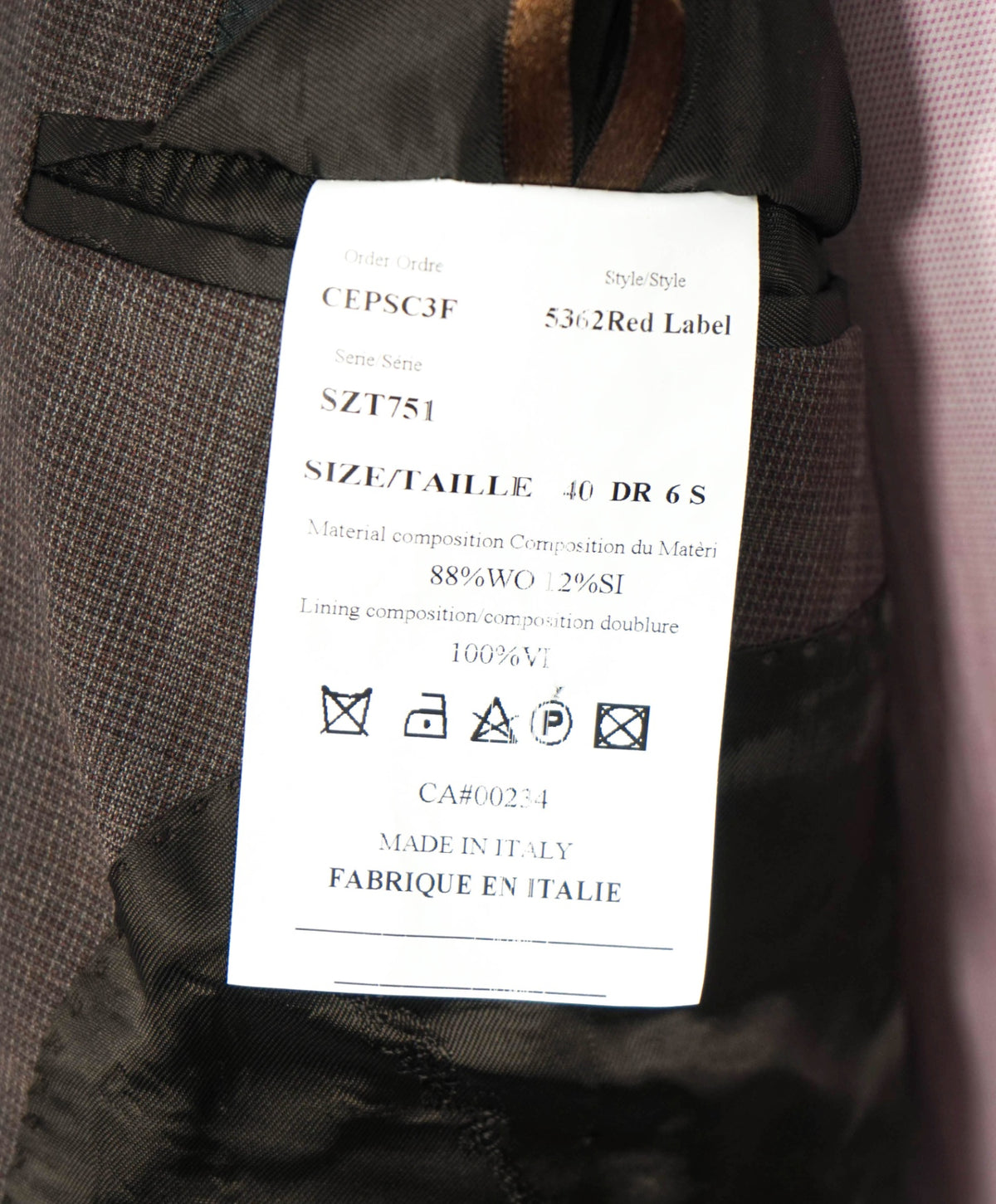 $1,295 ZEGNA For SFA - Traveller Wool/Silk Brown Blazer - 40S