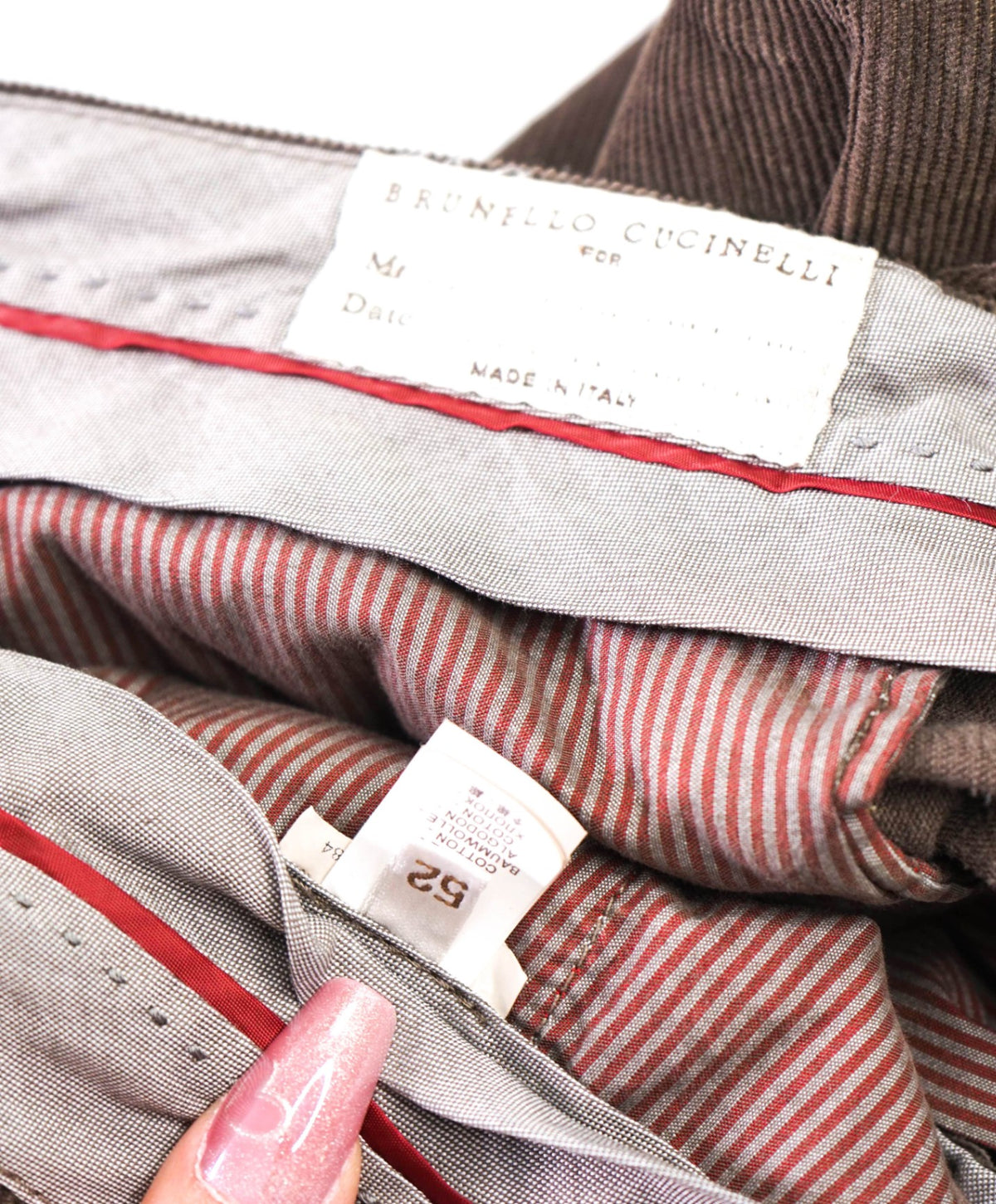 $1,650 BRUNELLO CUCINELLI - Brown Corduroy Pants - 36W