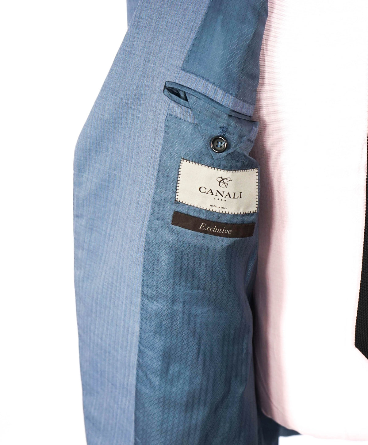 $3,000 CANALI - "EXCLUSIVE" Blue/Gray Stripe Wool/Silk Suit - 44R