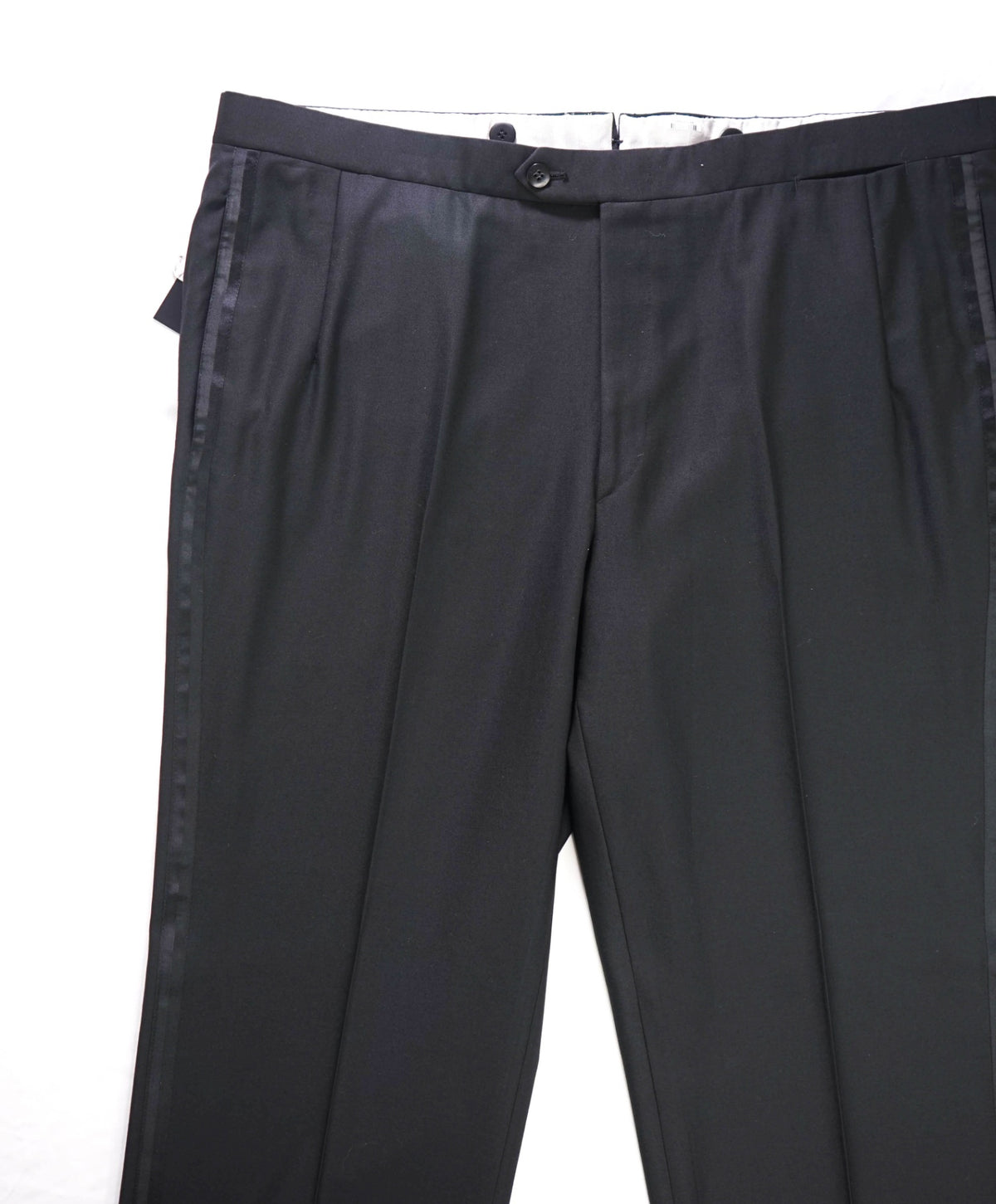 $1,295 BRIONI - Black Wool Tuxedo Pants - 40W